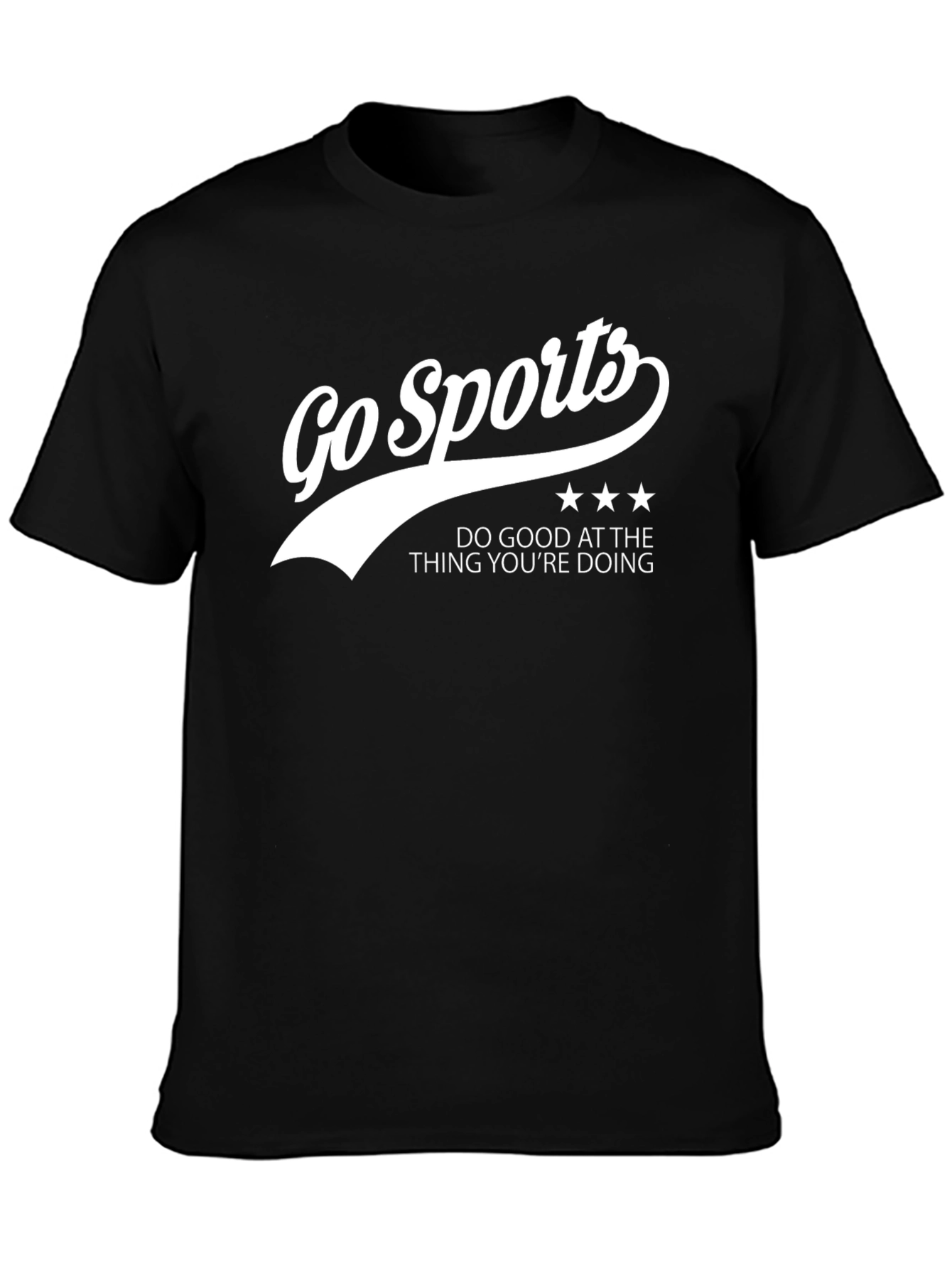 Go Sports Slogan Black T-Shirt