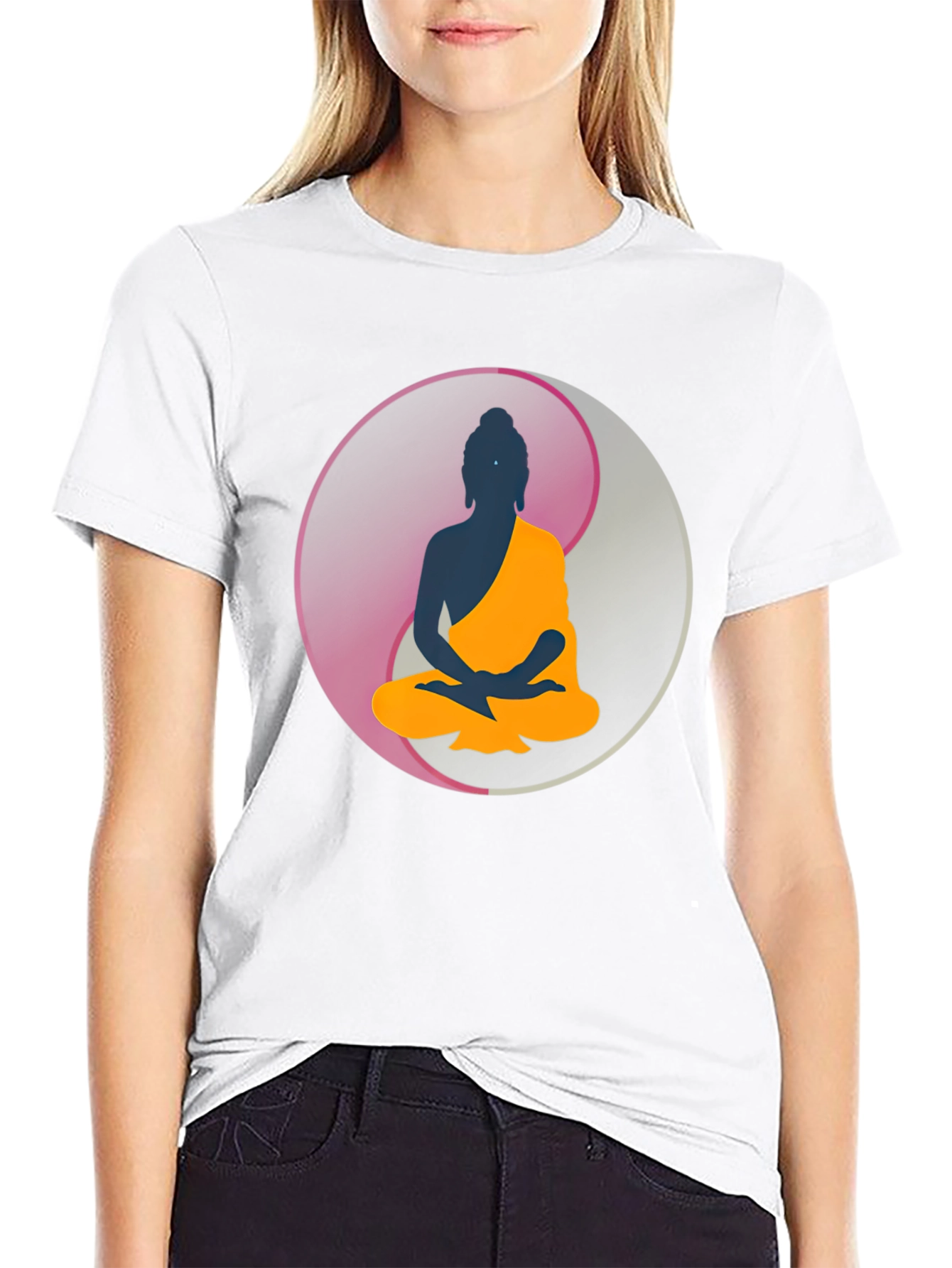 Buddha Yin Yang Graphic T-Shirt - Meditation Zen Tee