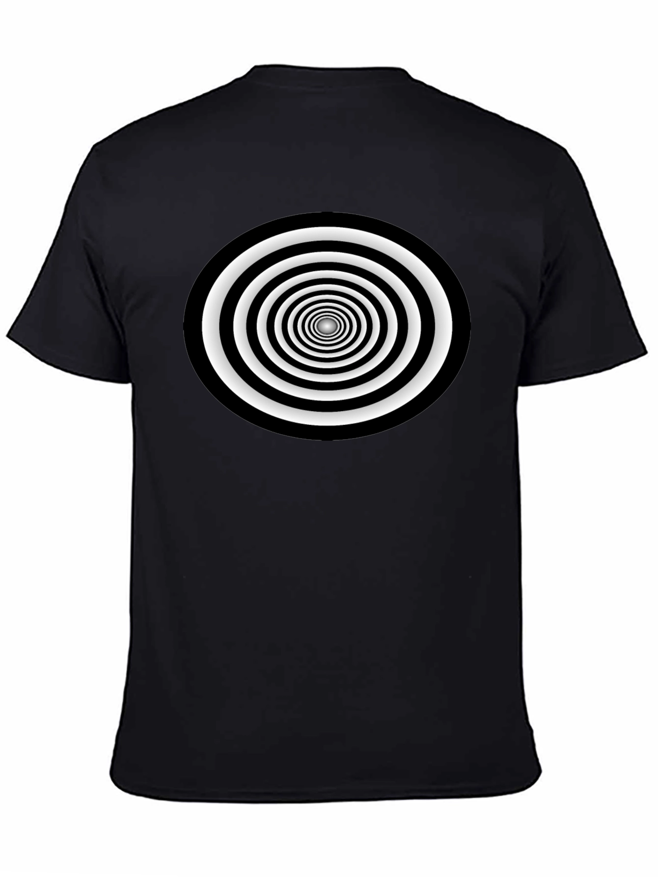 Hypnotic Spiral Graphic Tee - Black