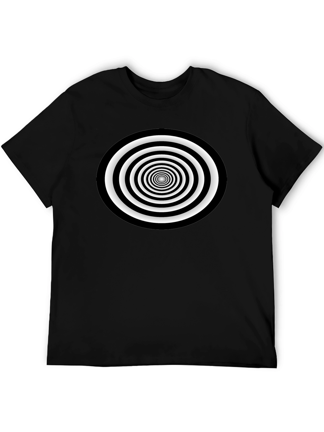 Hypnotic Spiral Graphic Tee - Black