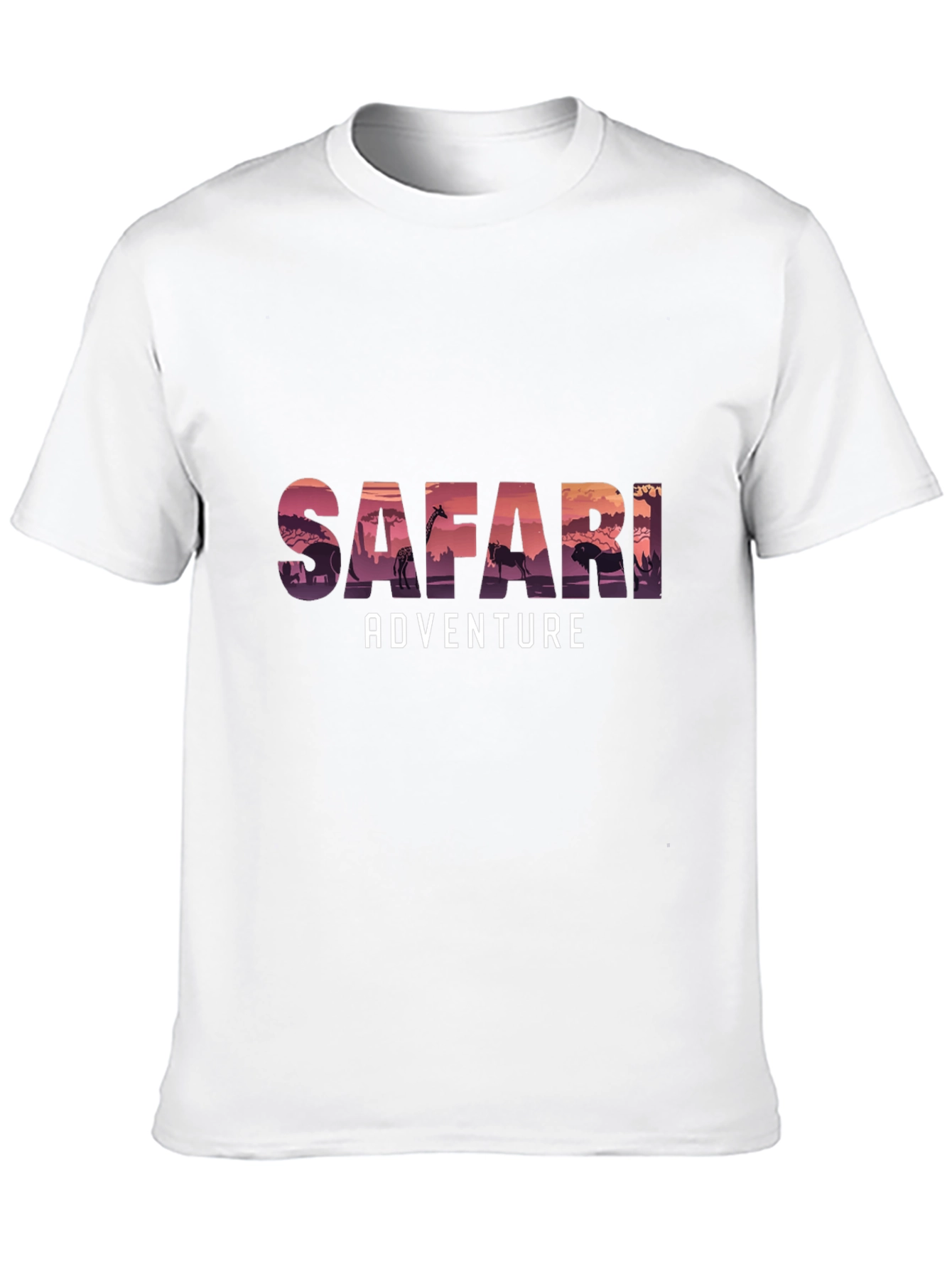Safari Adventure Graphic Tee - Black Cotton T-Shirt