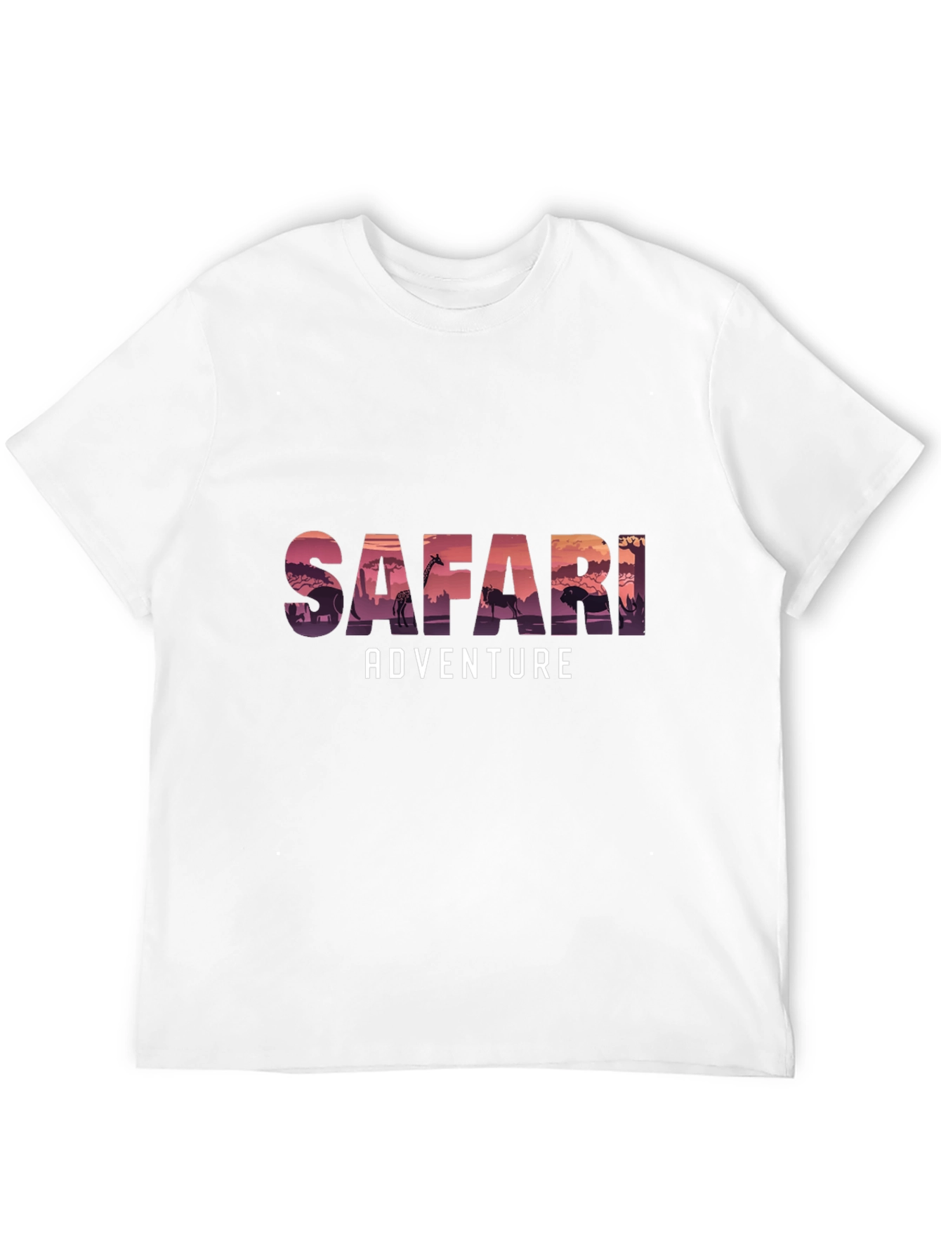 Safari Adventure Graphic Tee - Black Cotton T-Shirt