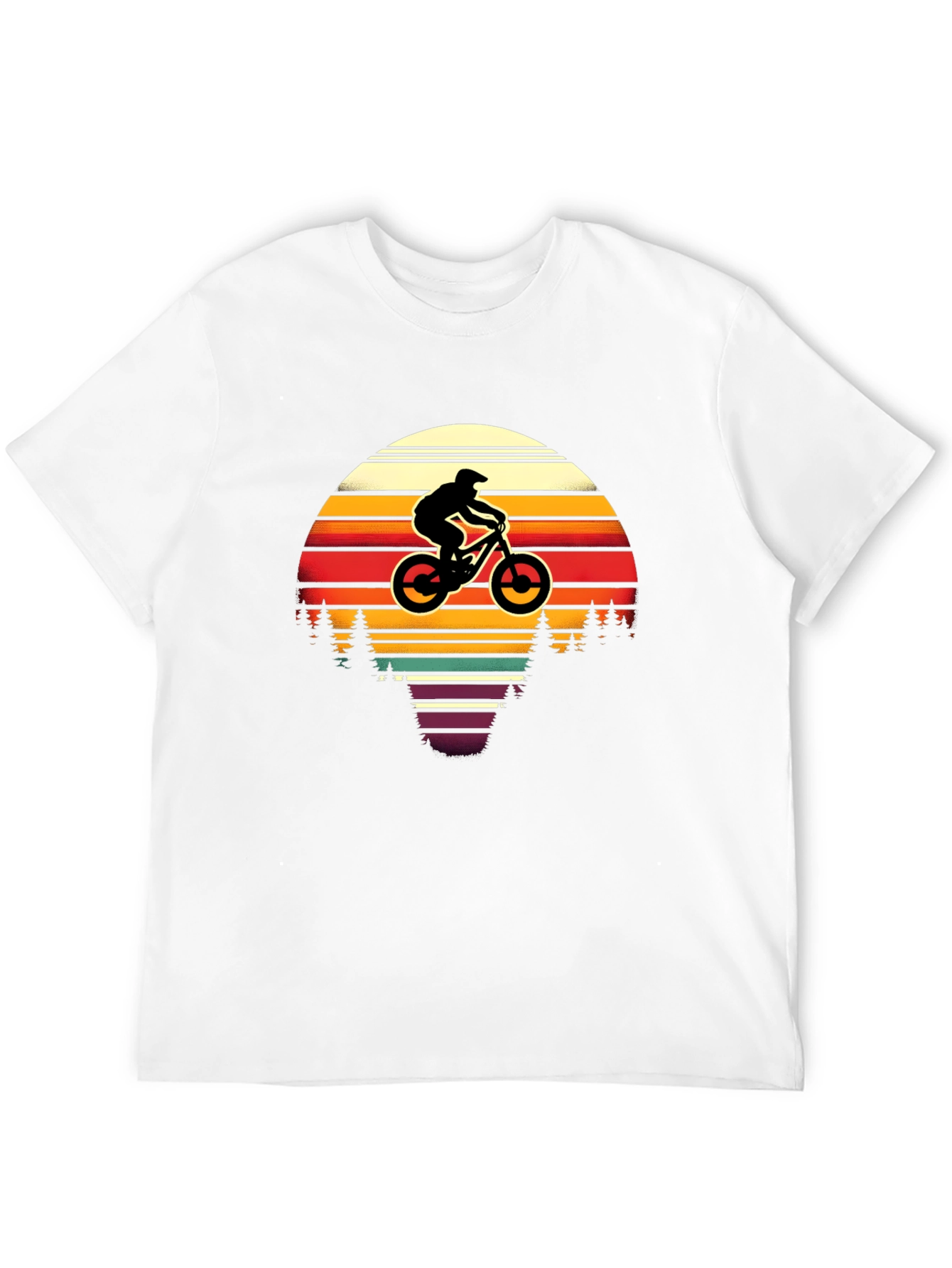 Mountain Biker Retro Sunset T-Shirt