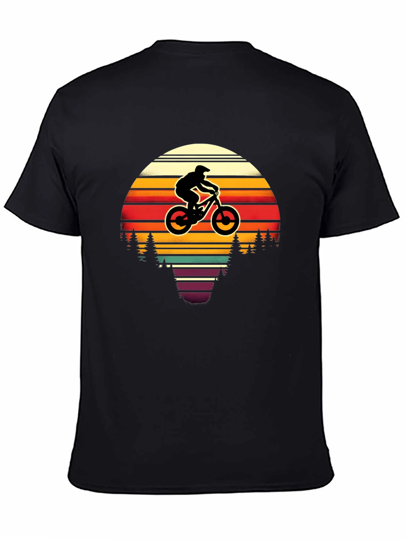 Mountain Biker Retro Sunset T-Shirt