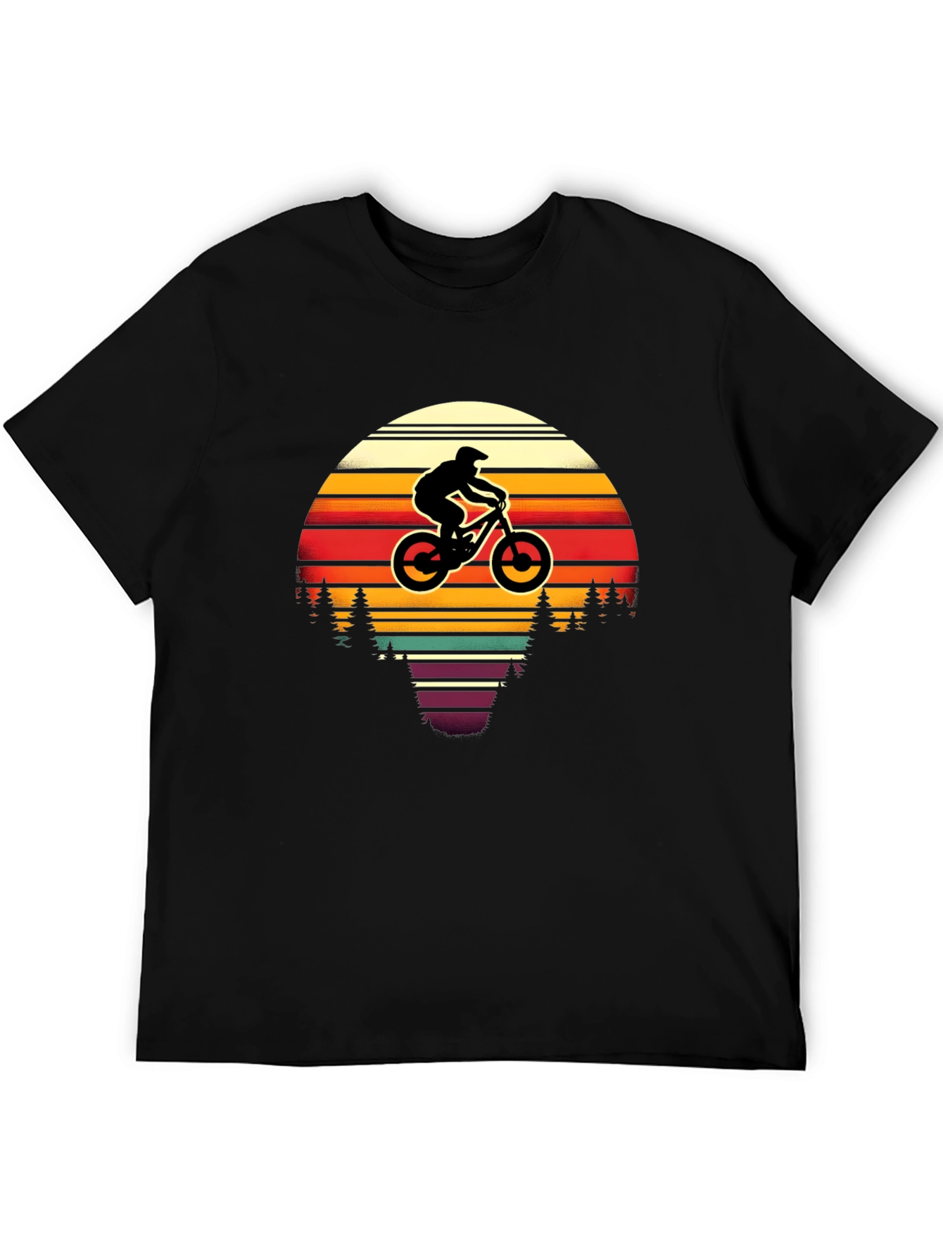 Mountain Biker Retro Sunset T-Shirt