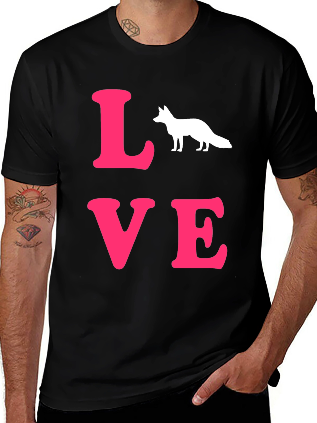 Love Foxes Black T-Shirt | Novelty Graphic Tee