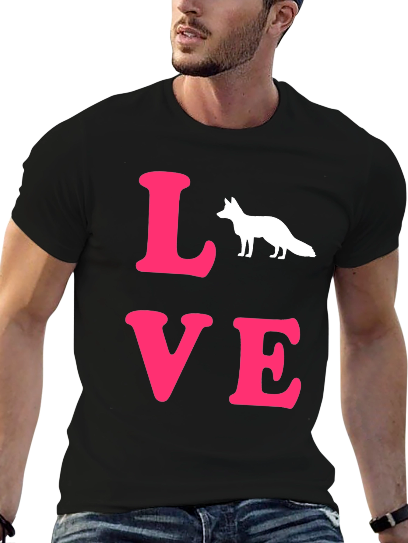 Love Foxes Black T-Shirt | Novelty Graphic Tee