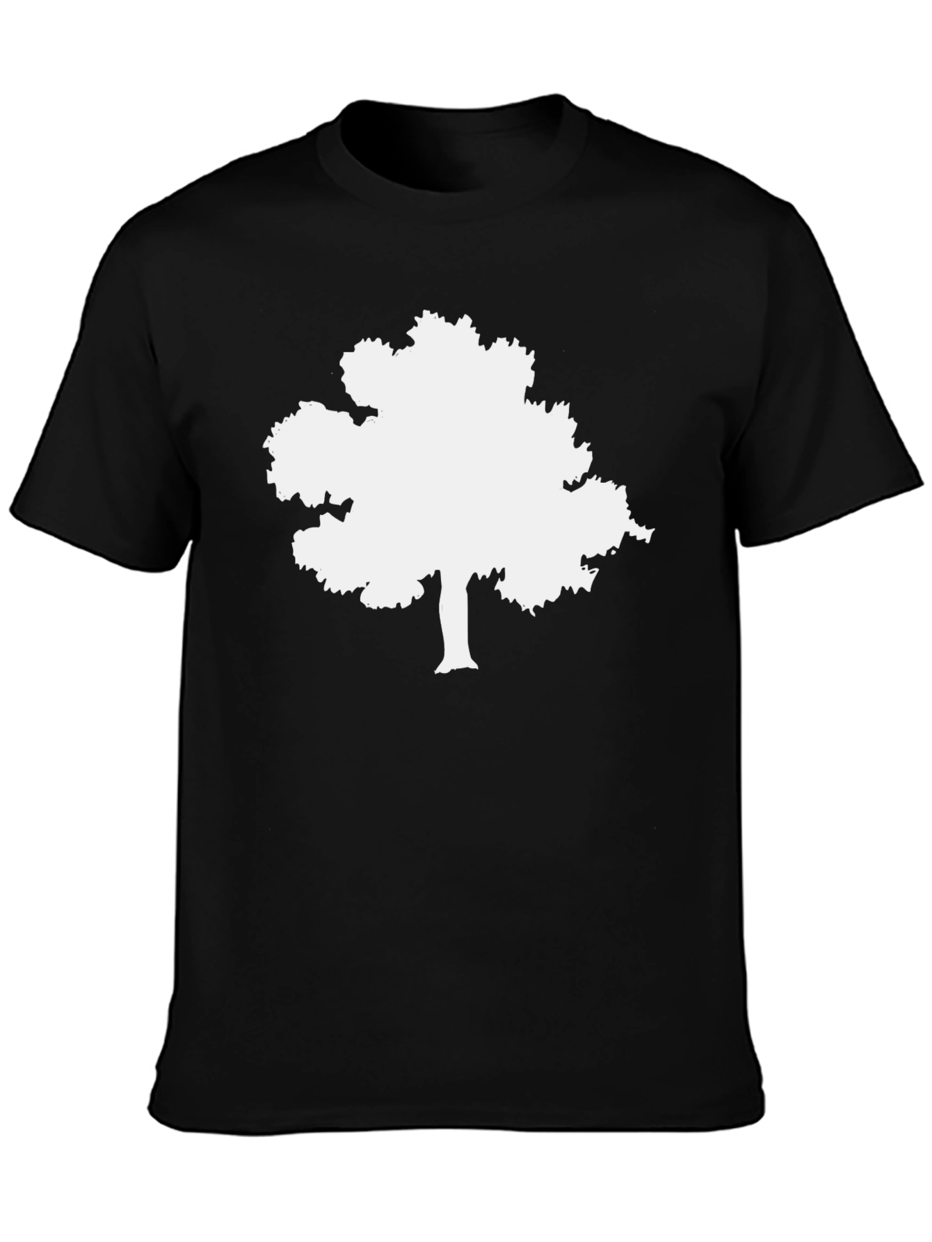 Black T-Shirt with White Tree Graphic