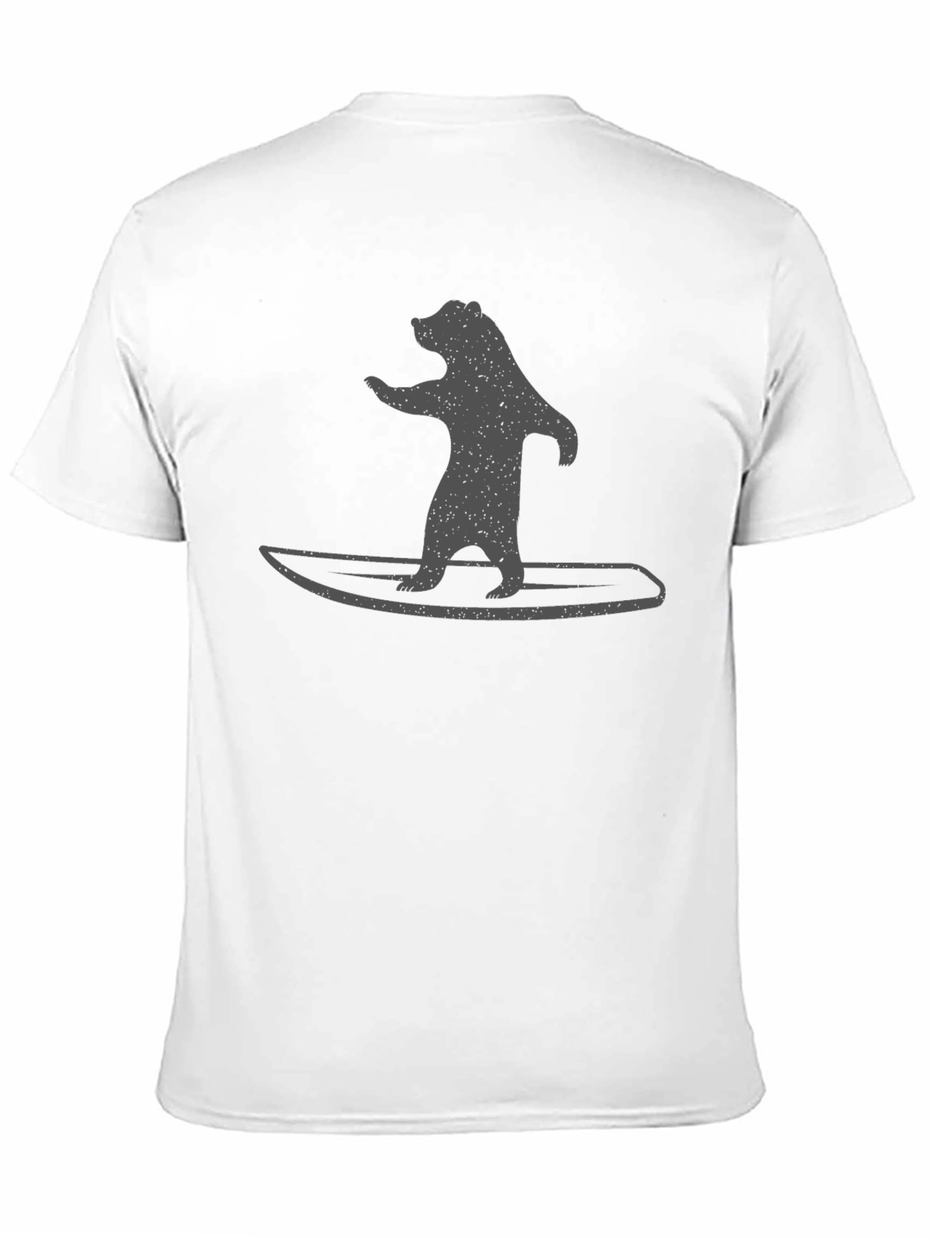 Bear on Surfboard Graphic Tee - Black