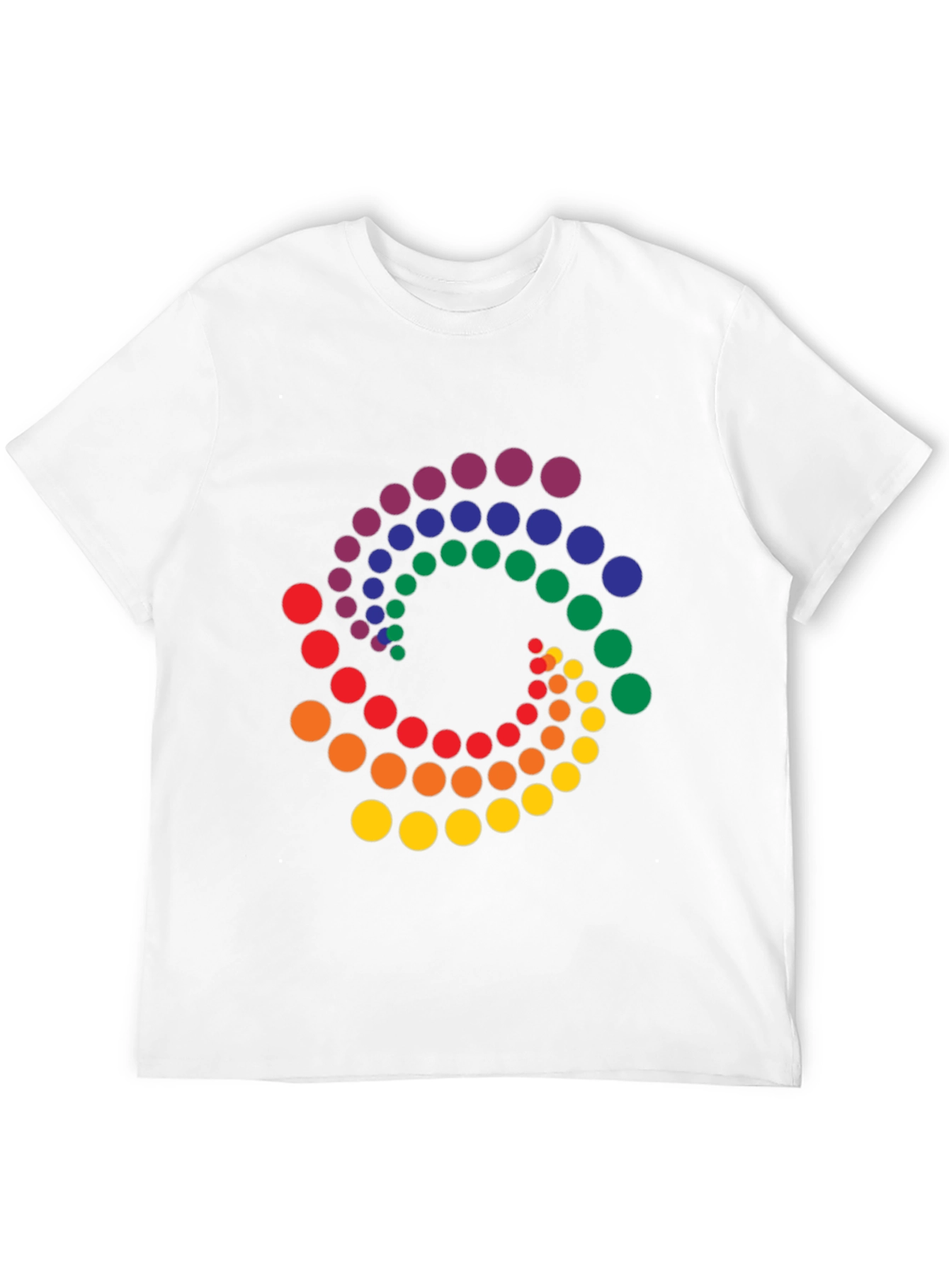 Rainbow Dot Swirl Black T-Shirt