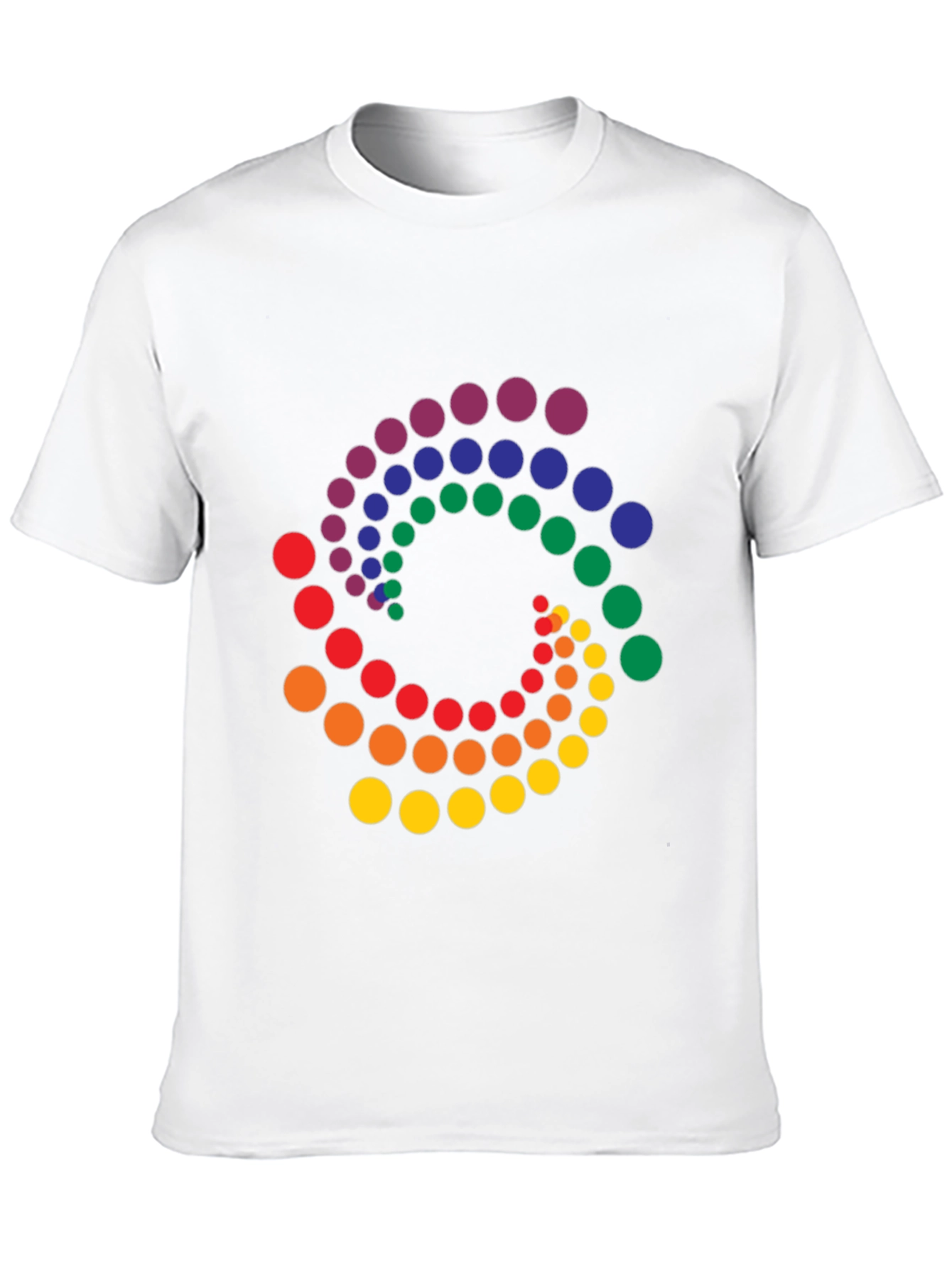 Rainbow Dot Swirl Black T-Shirt