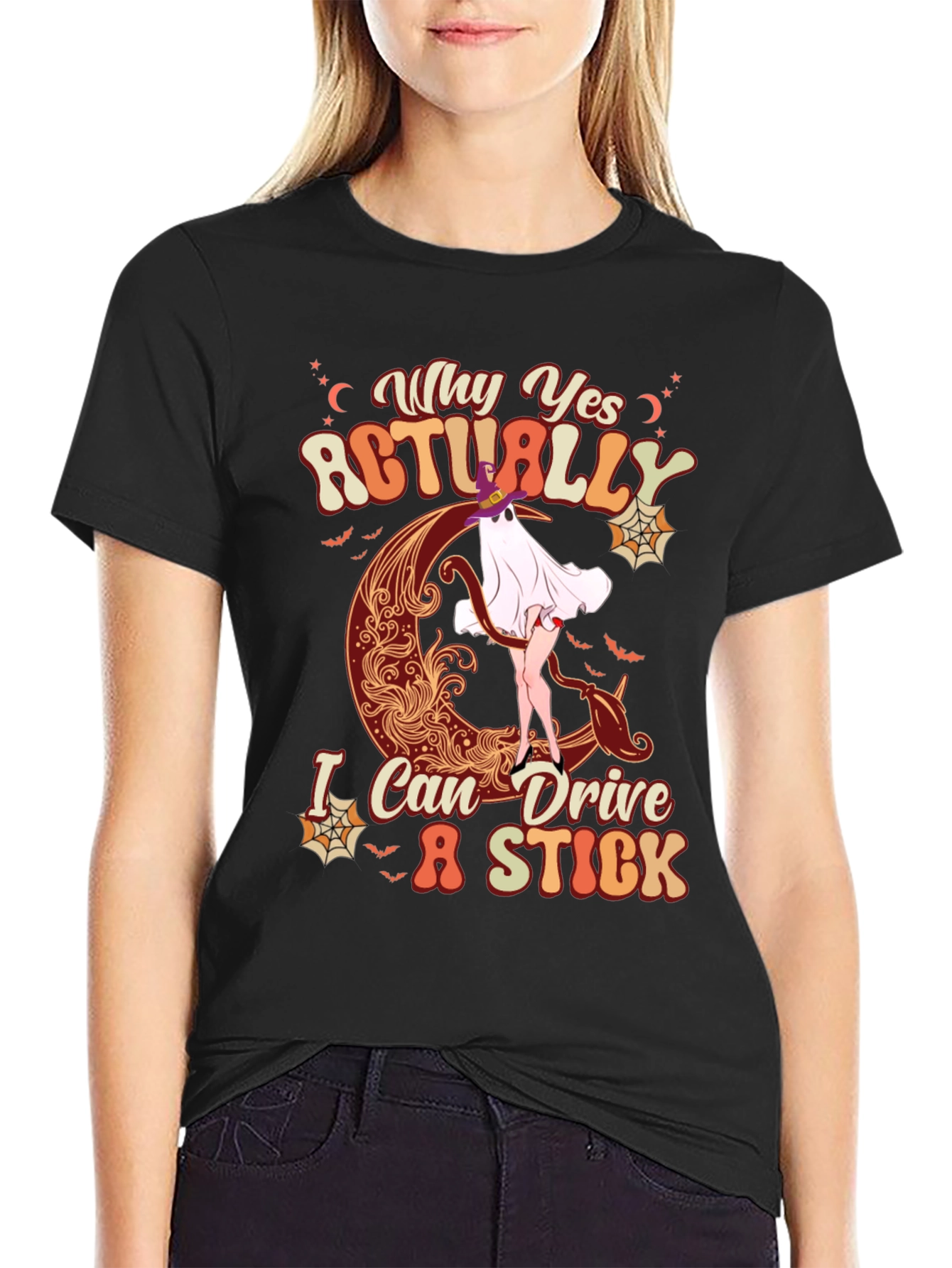 Halloween Witch Drive Stick T-Shirt