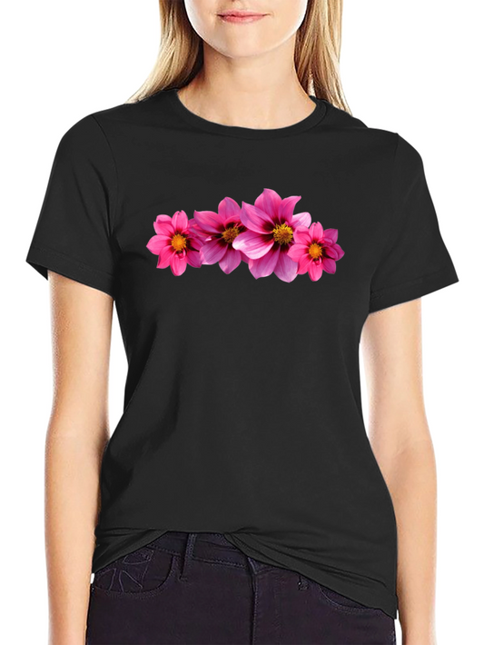 Black Tee with Floral Print