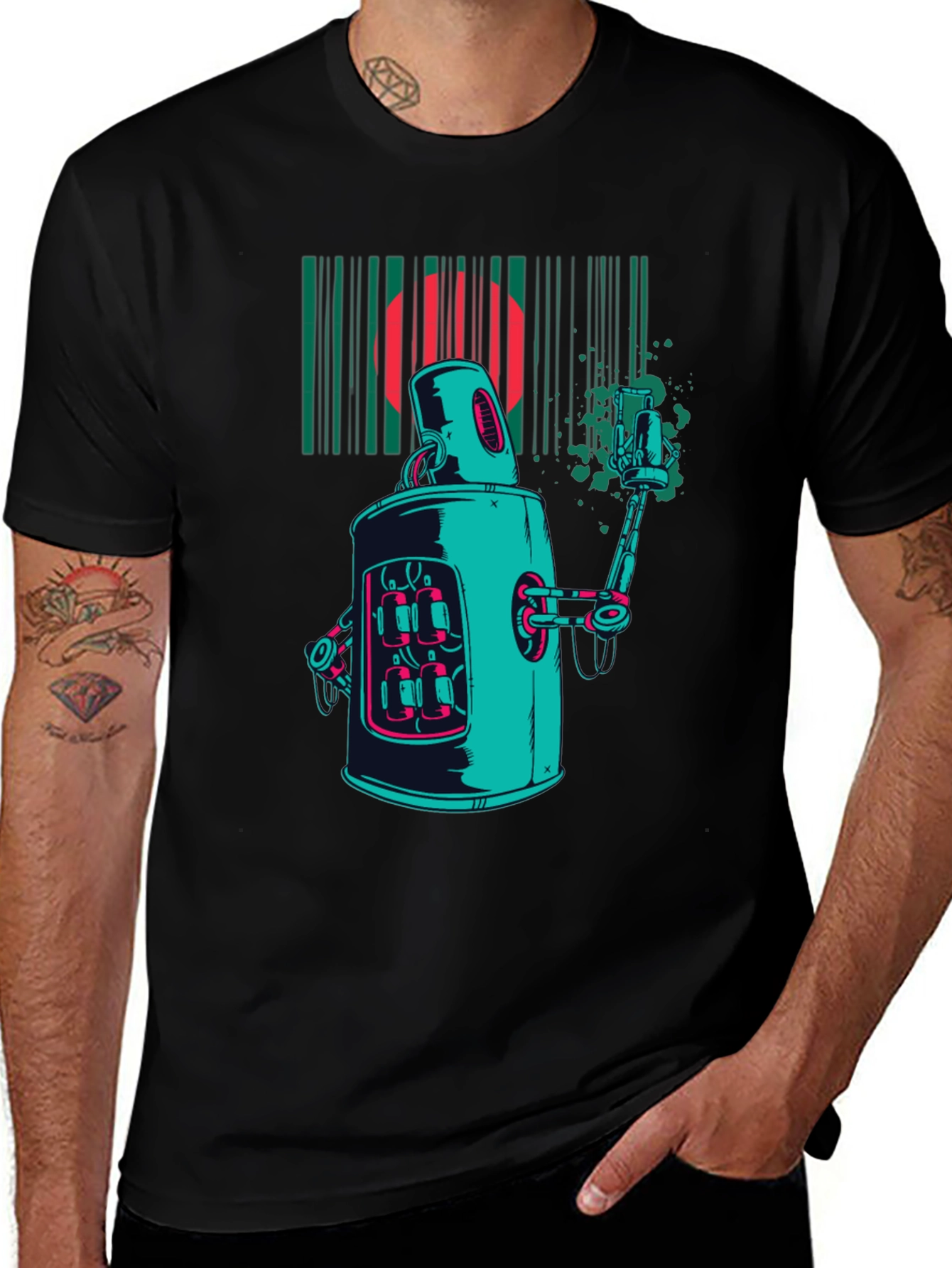 Retro Robot Graphic T-Shirt - Unique Design