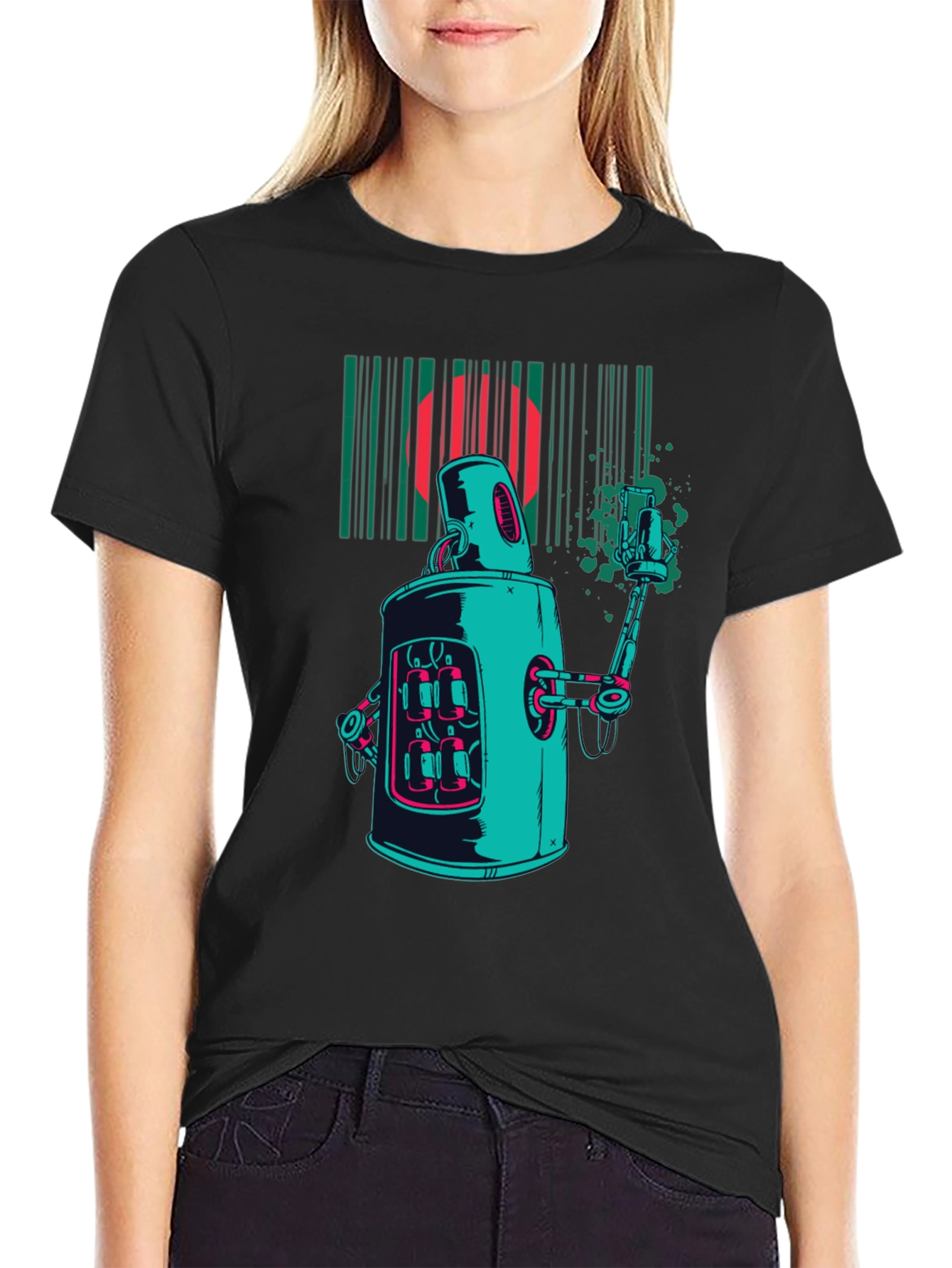 Retro Robot Graphic T-Shirt - Unique Design