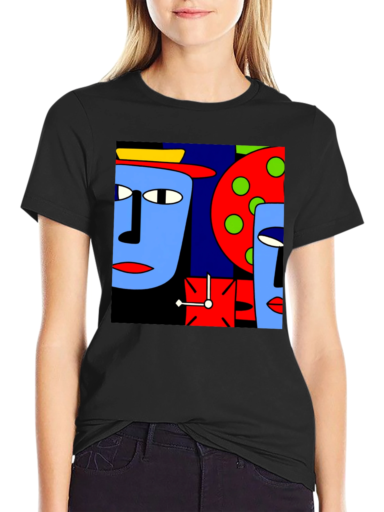 Abstract Faces Graphic T-Shirt - Modern Art Tee