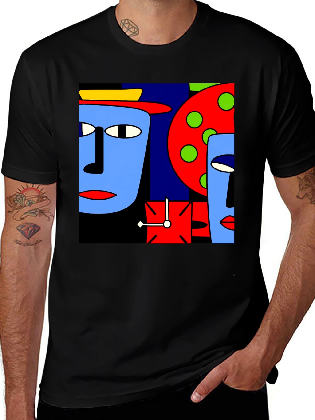 Abstract Faces Graphic T-Shirt - Modern Art Tee