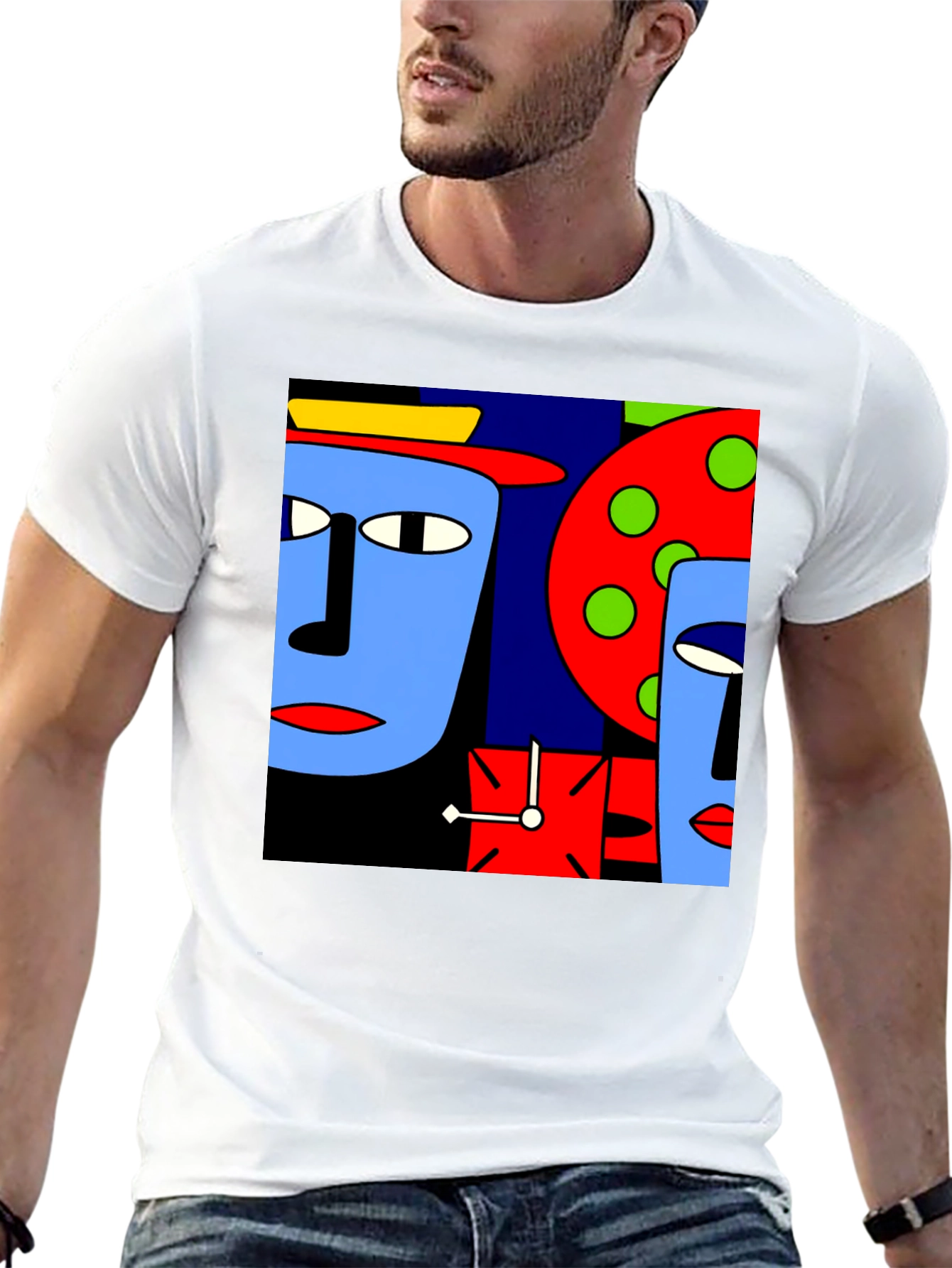 Abstract Faces Graphic T-Shirt - Modern Art Tee