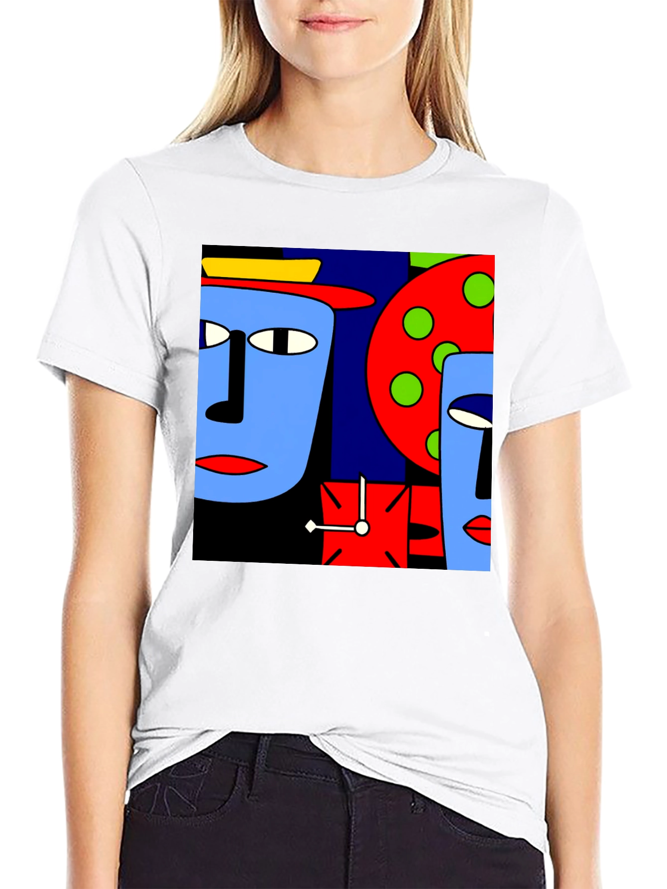 Abstract Faces Graphic T-Shirt - Modern Art Tee