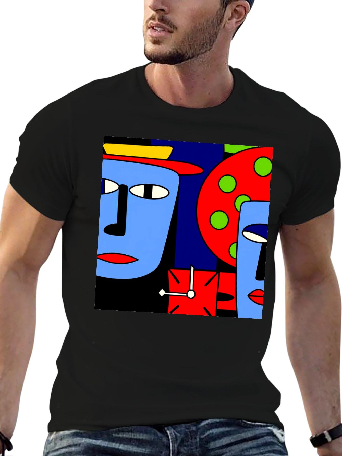 Abstract Faces Graphic T-Shirt - Modern Art Tee