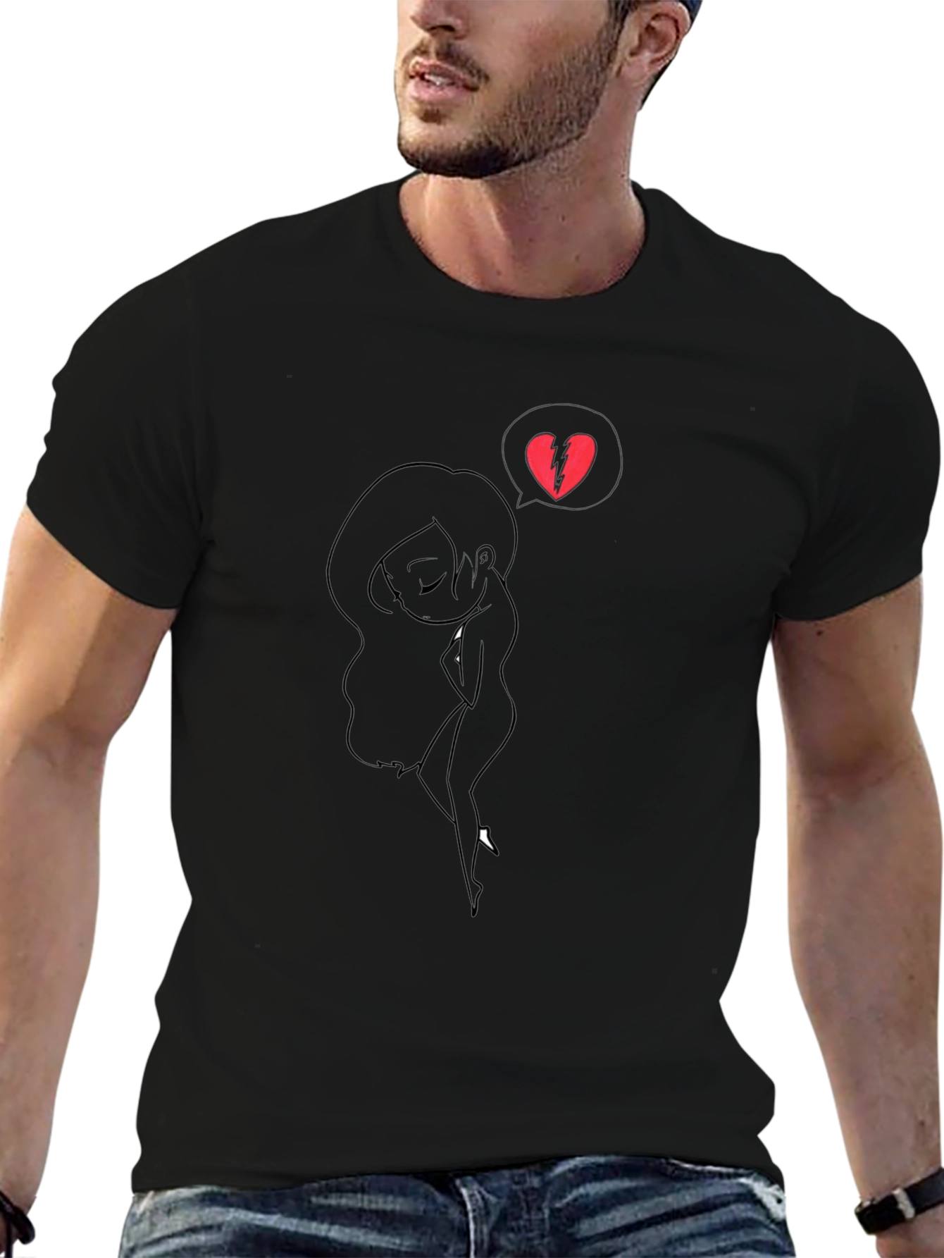 Broken Heart Silhouette T-Shirt