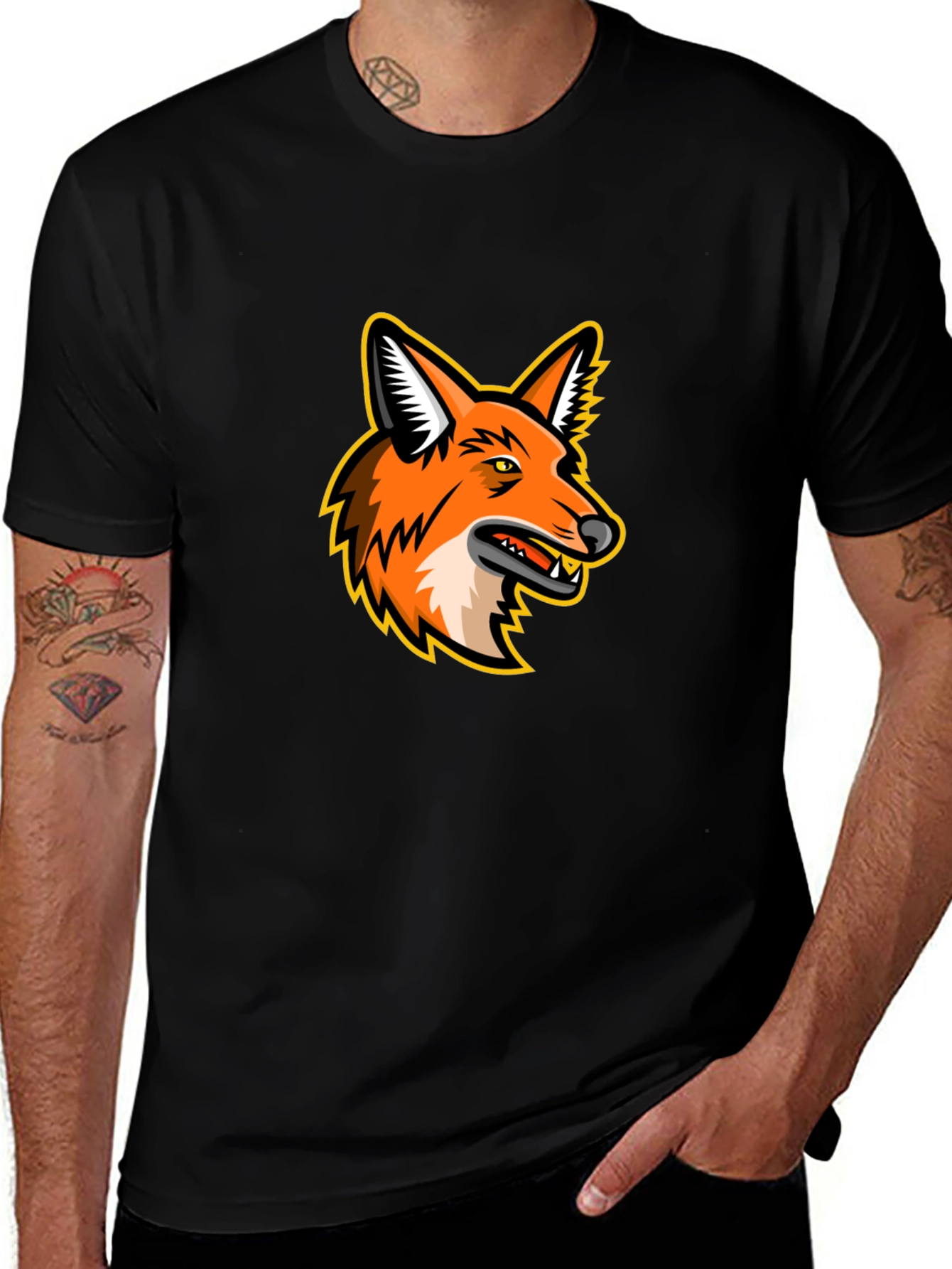 Fox Graphic T-Shirt - Mens Black Tee