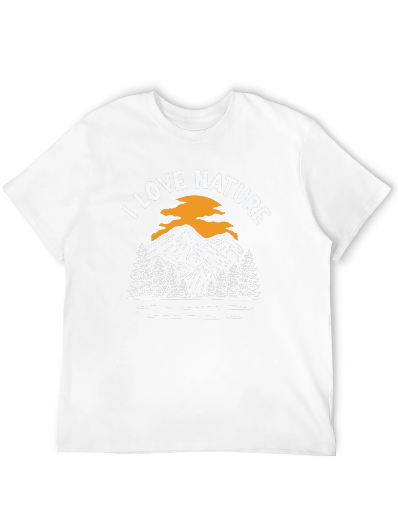 I Love Nature Graphic Tee - Mountain Scene T-Shirt