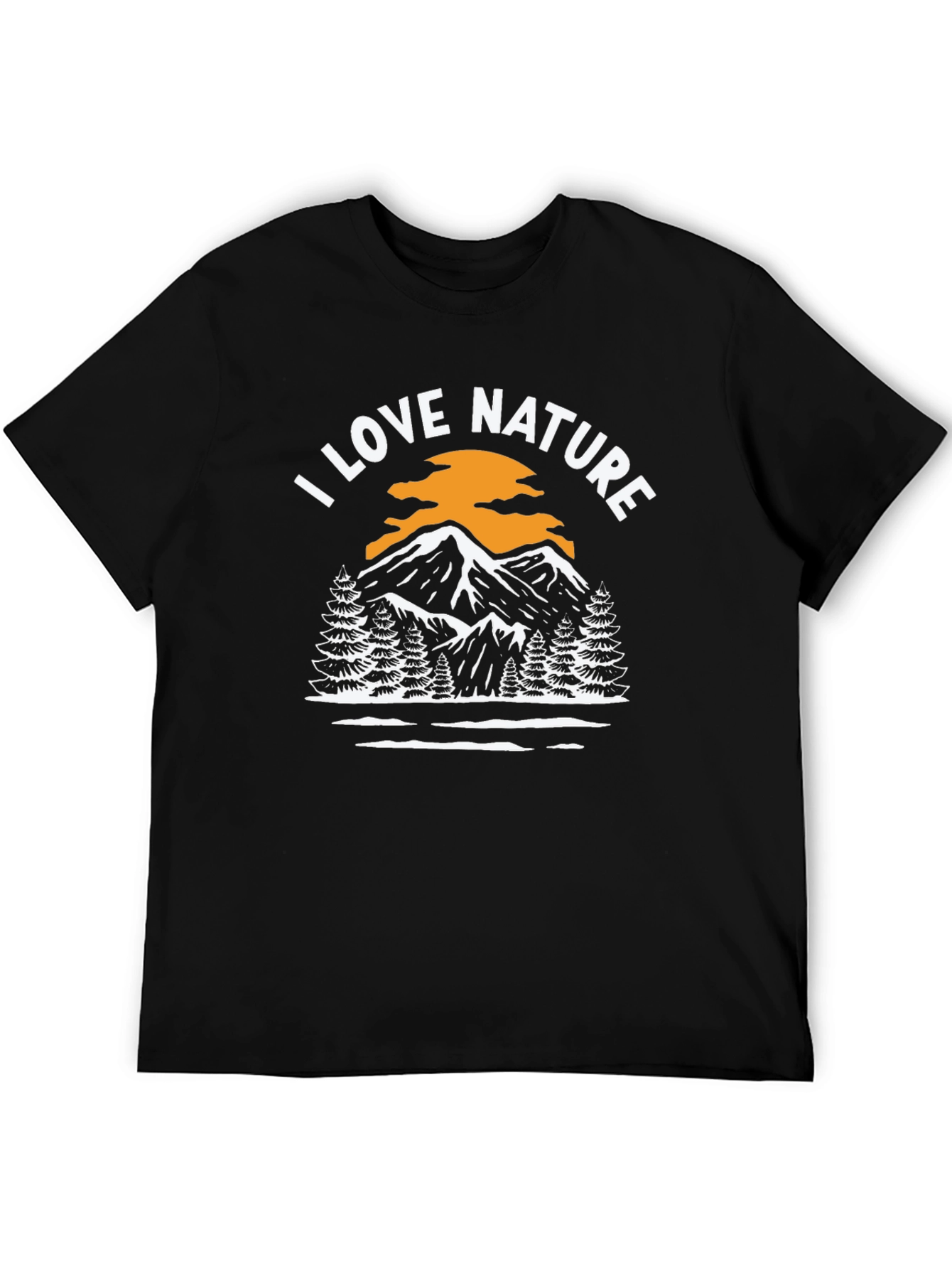 I Love Nature Graphic Tee - Mountain Scene T-Shirt