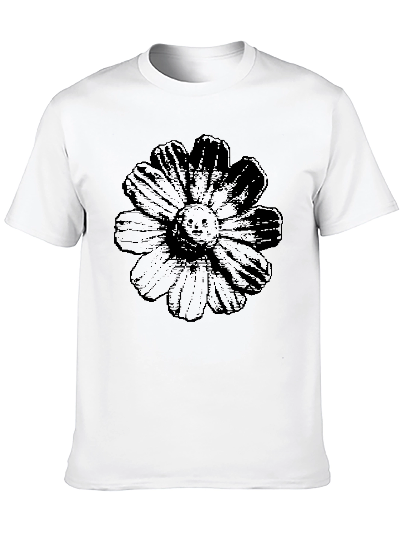 Black Floral Graphic Tee - Unique Statement Shirt