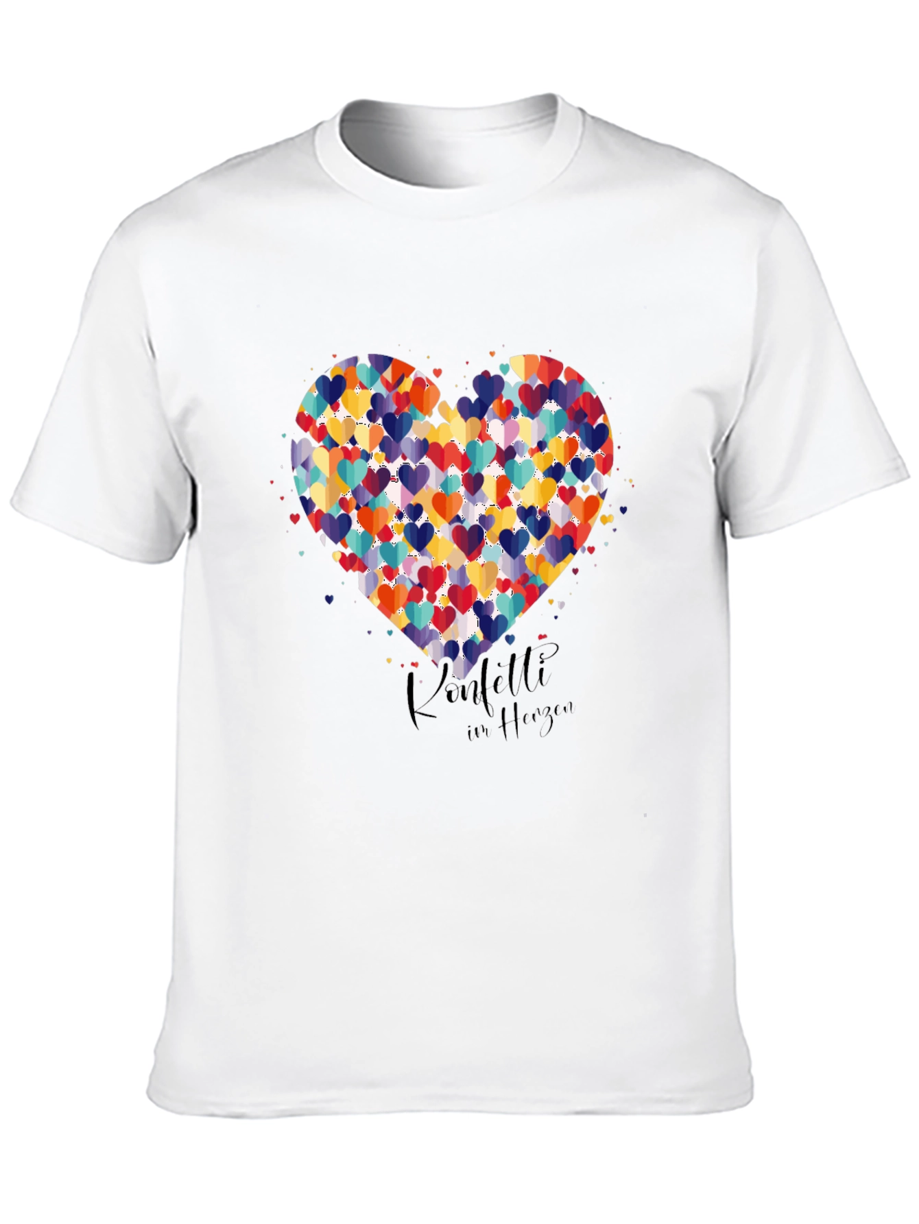 Heart Confetti Black T-Shirt