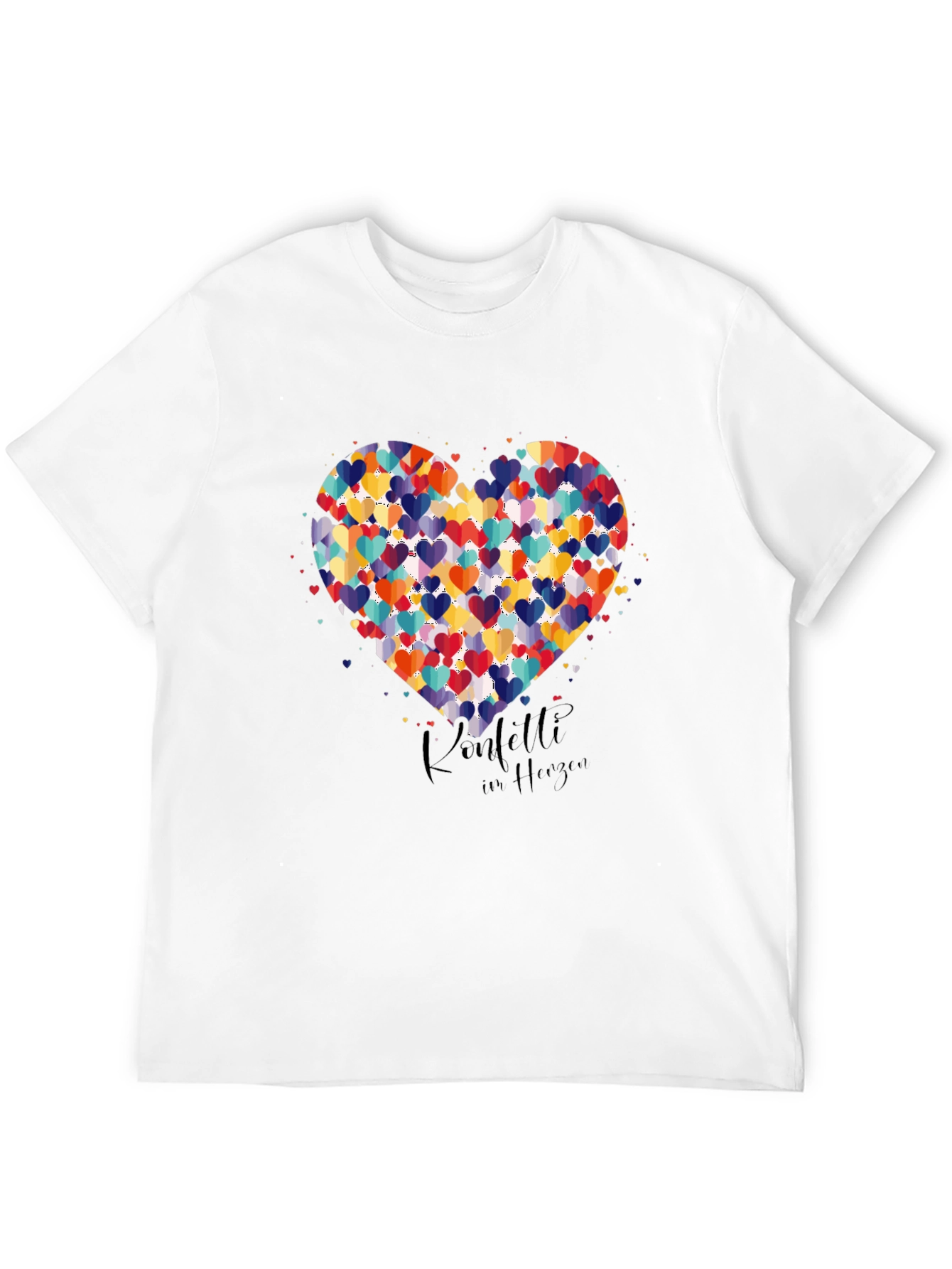Heart Confetti Black T-Shirt