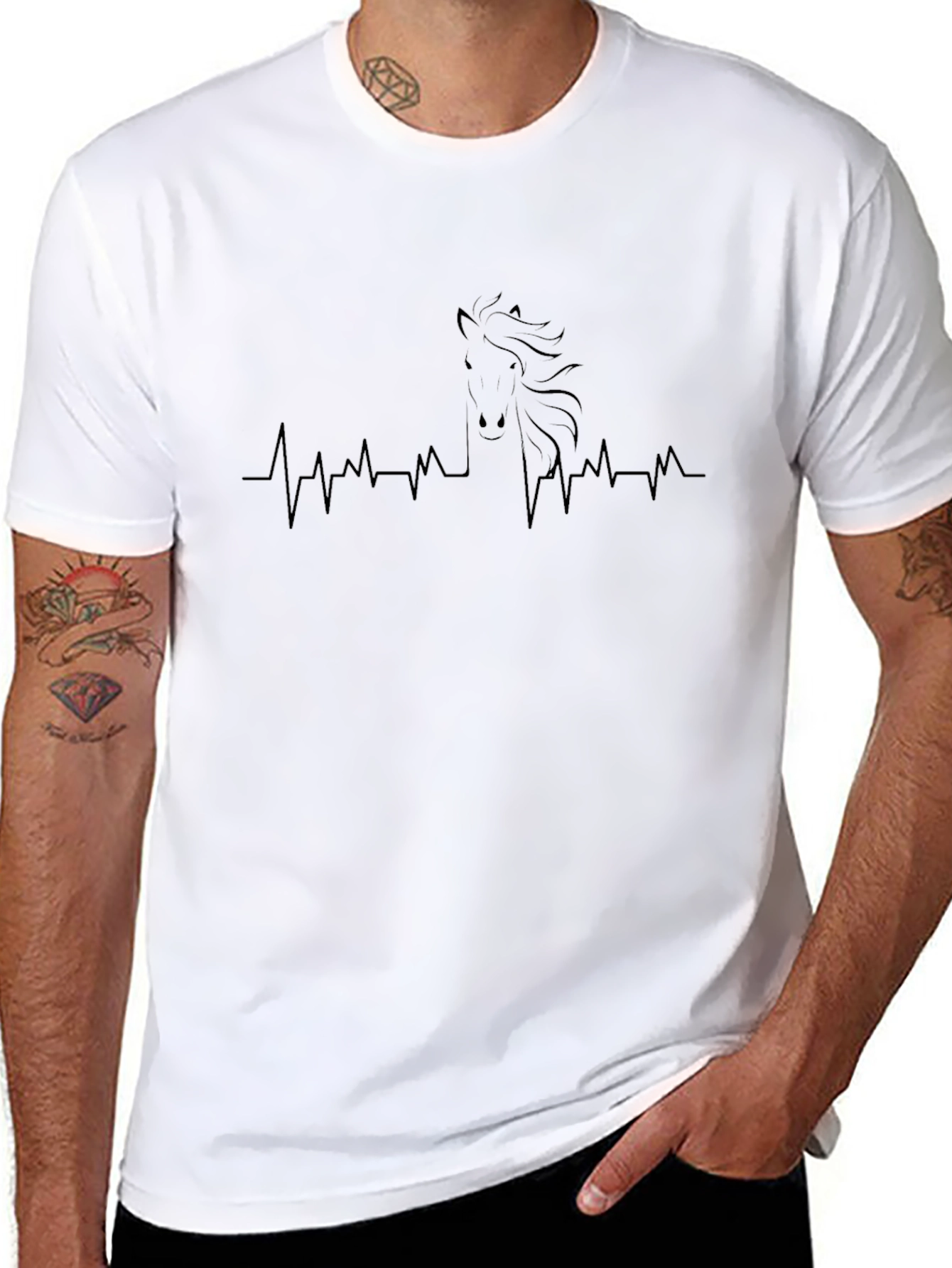 Black Horse Heartbeat T-Shirt