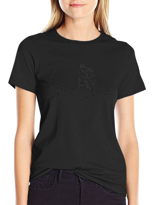 Black Horse Heartbeat T-Shirt