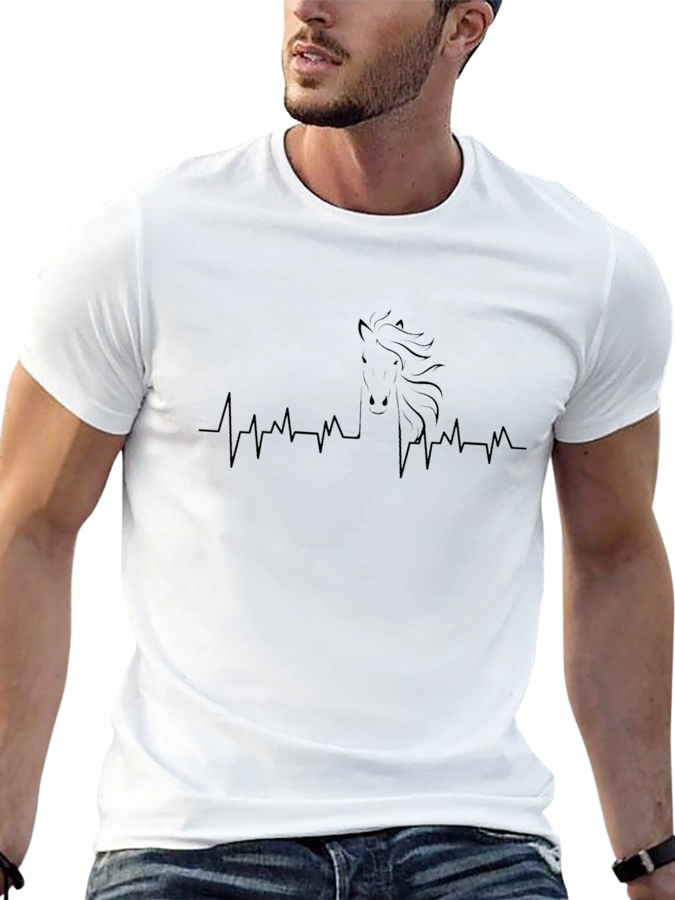 Black Horse Heartbeat T-Shirt
