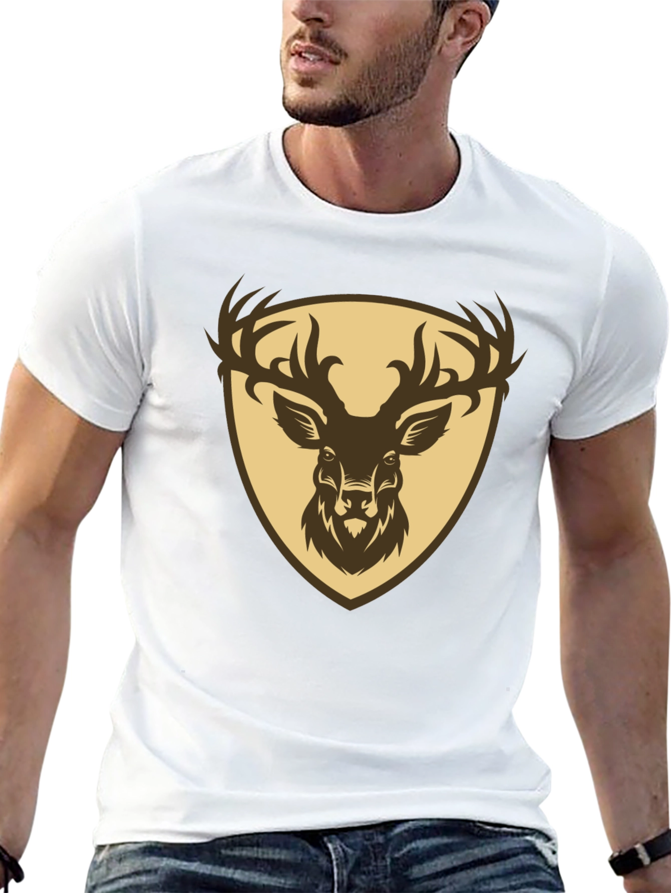 Black Deer Crest Graphic Tee