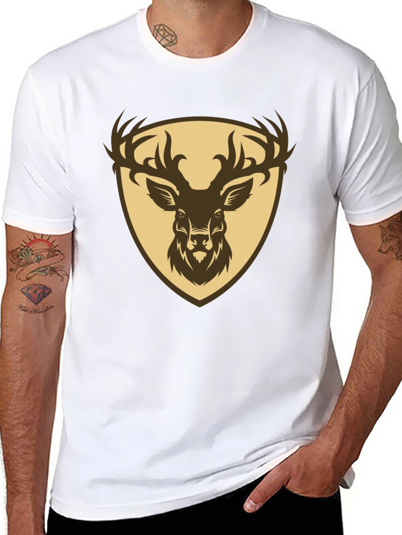Black Deer Crest Graphic Tee
