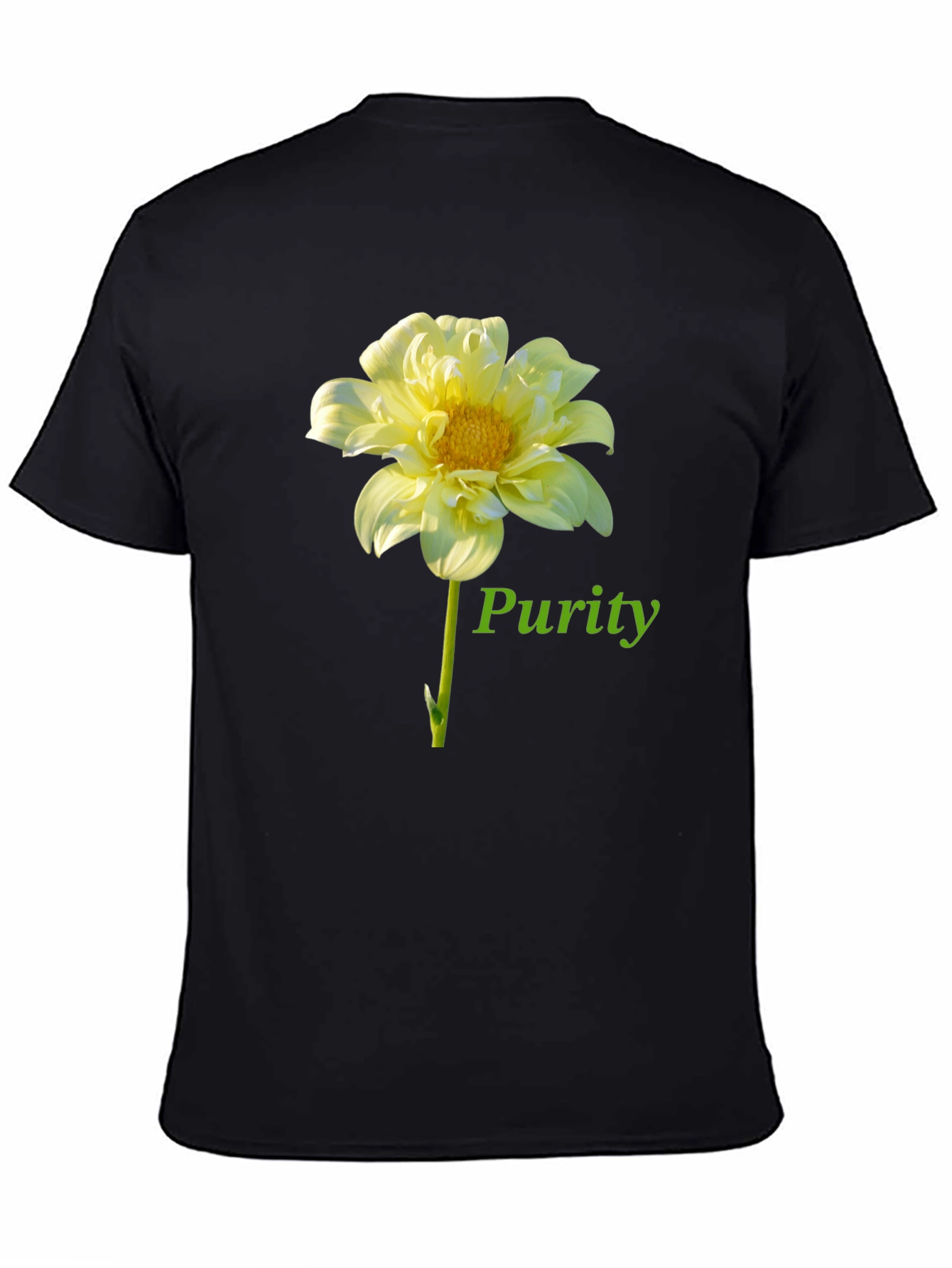 Purity Flower Graphic Black T-Shirt