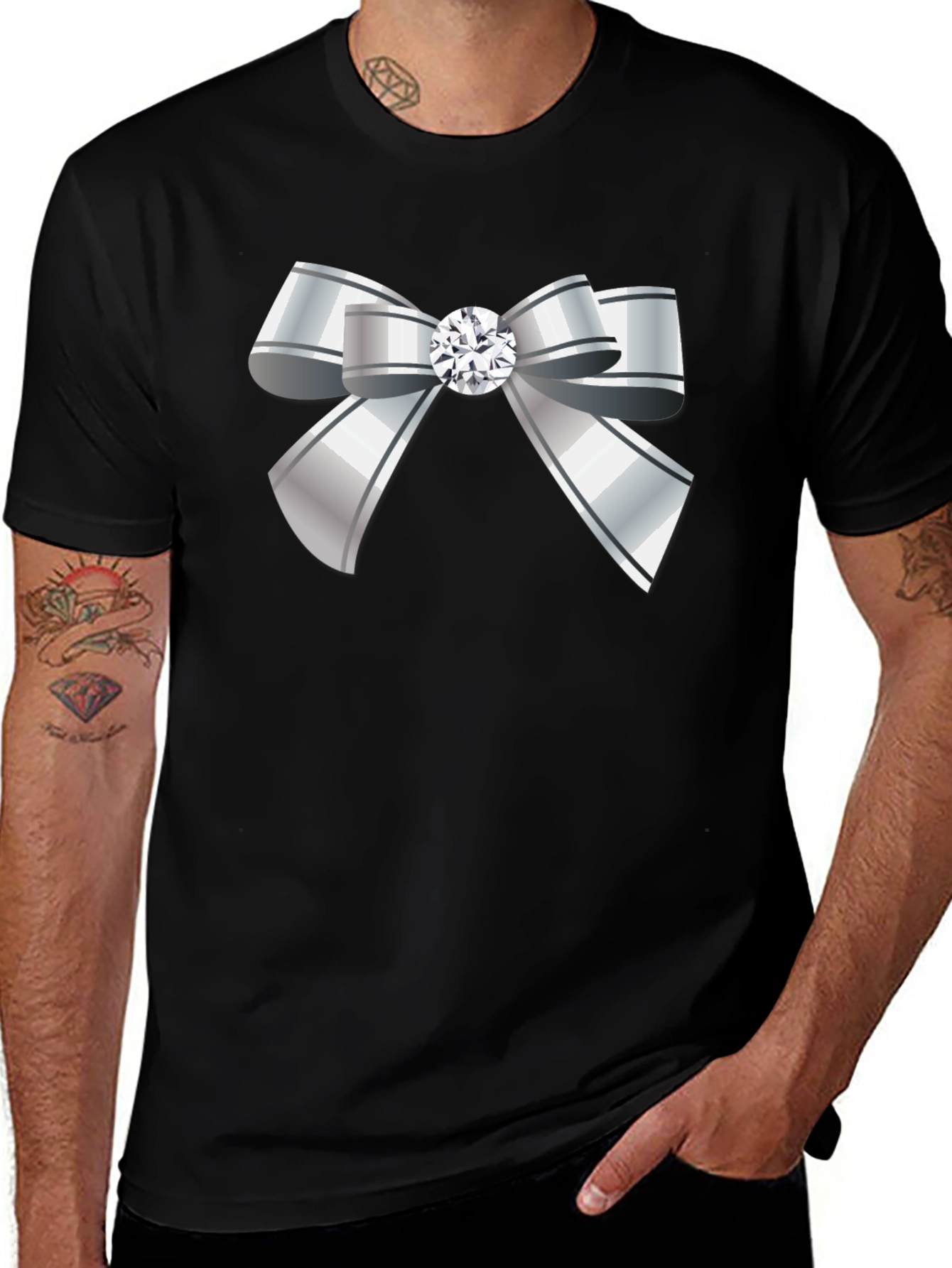 Bow Tie Graphic Tee - Elegant Style