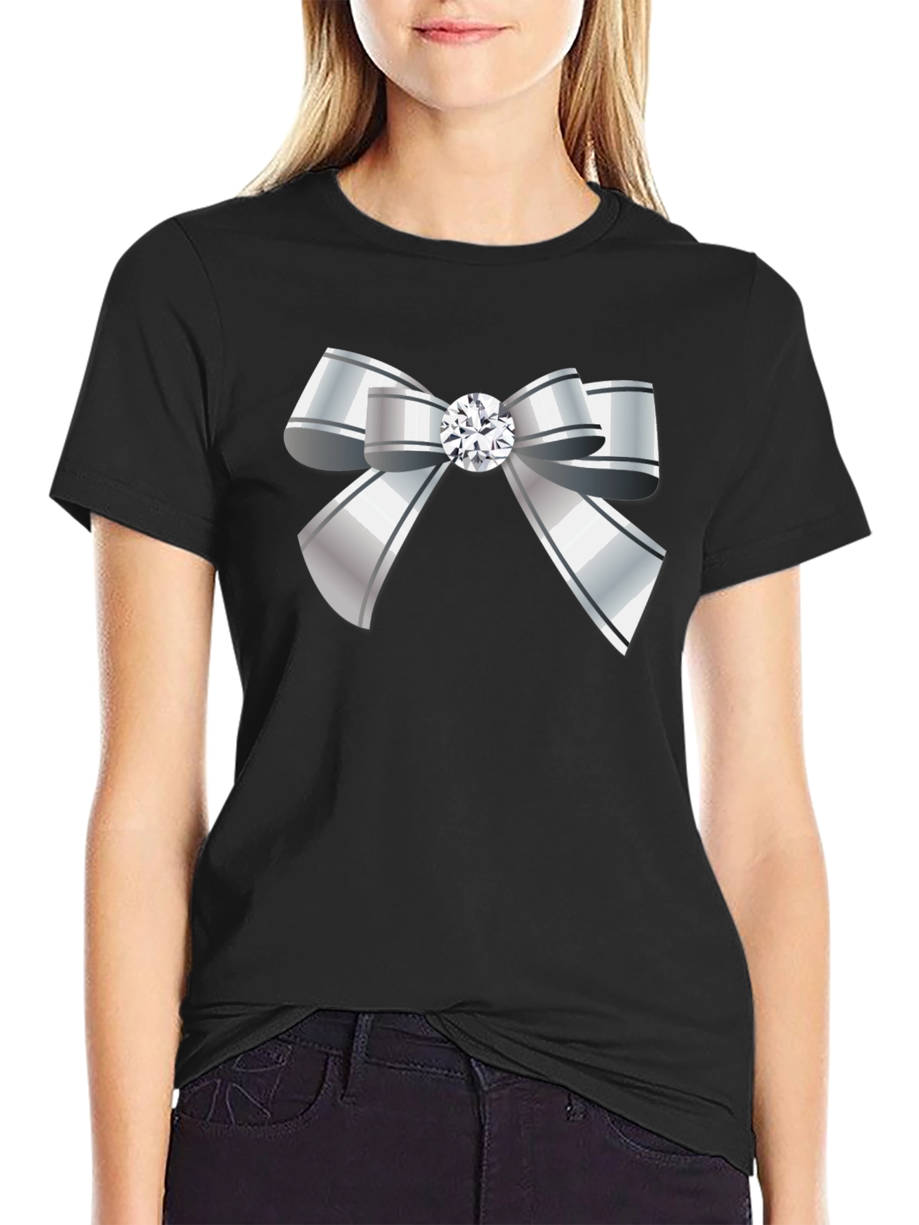 Bow Tie Graphic Tee - Elegant Style