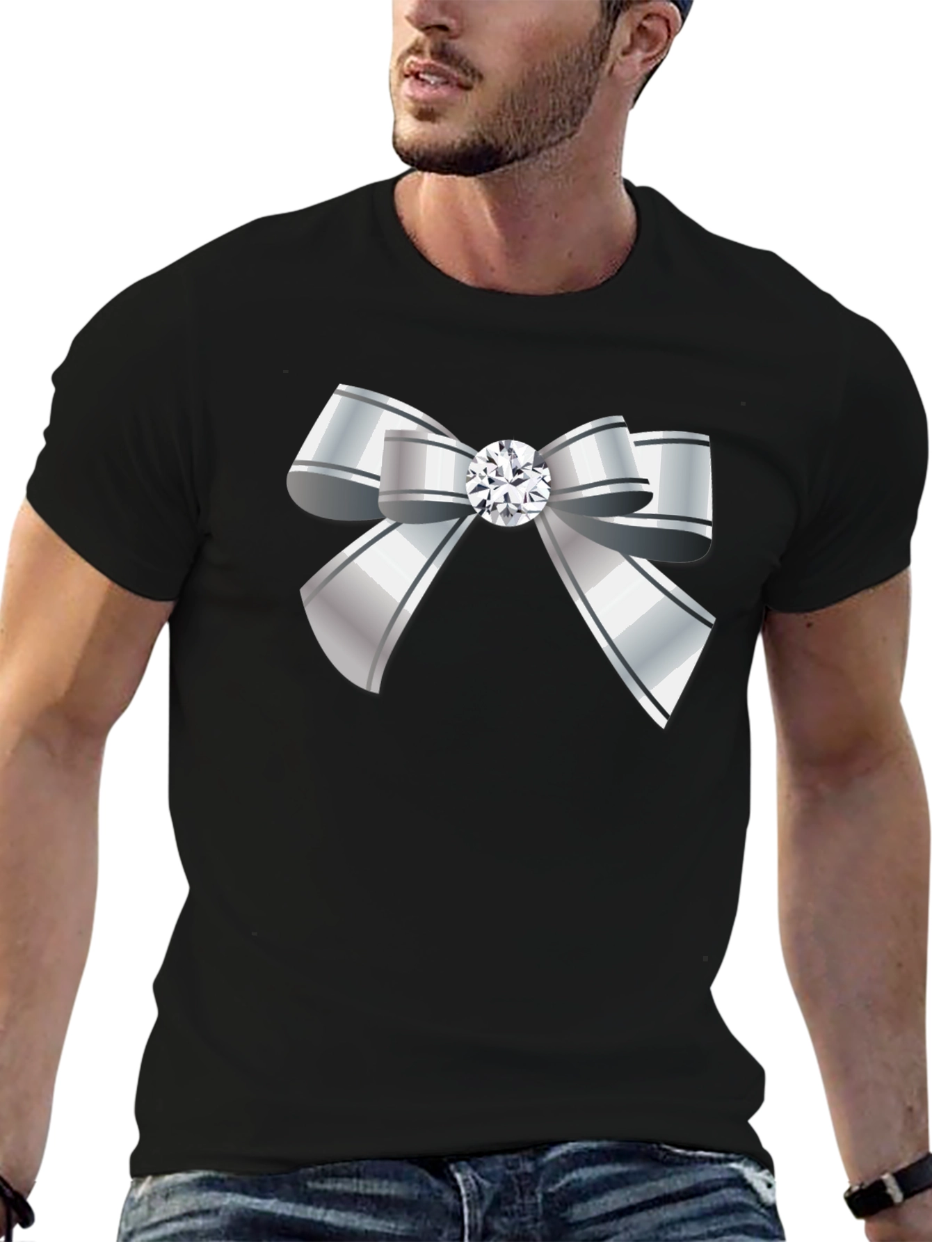 Bow Tie Graphic Tee - Elegant Style