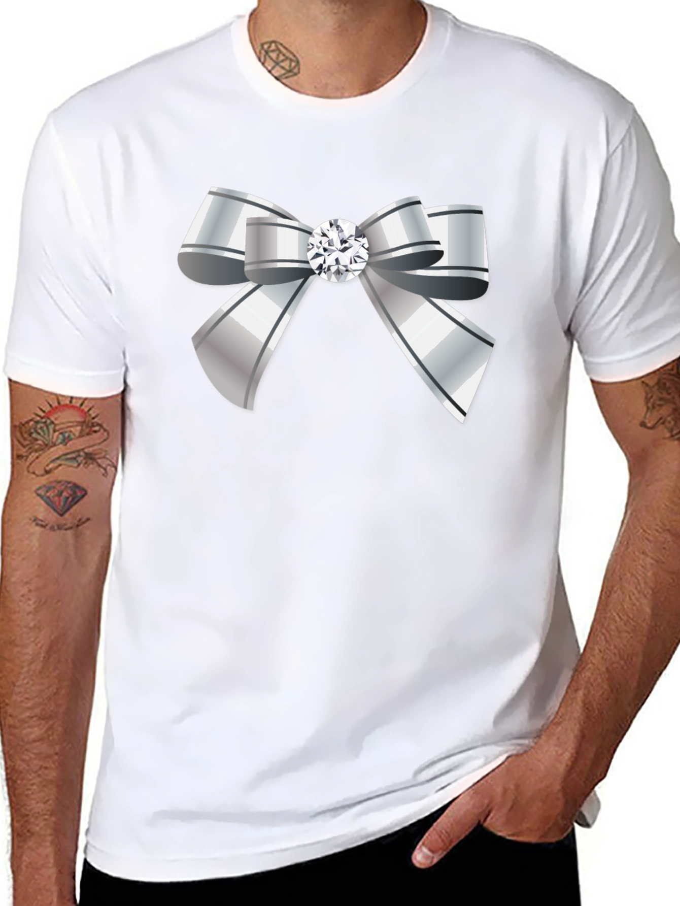 Bow Tie Graphic Tee - Elegant Style