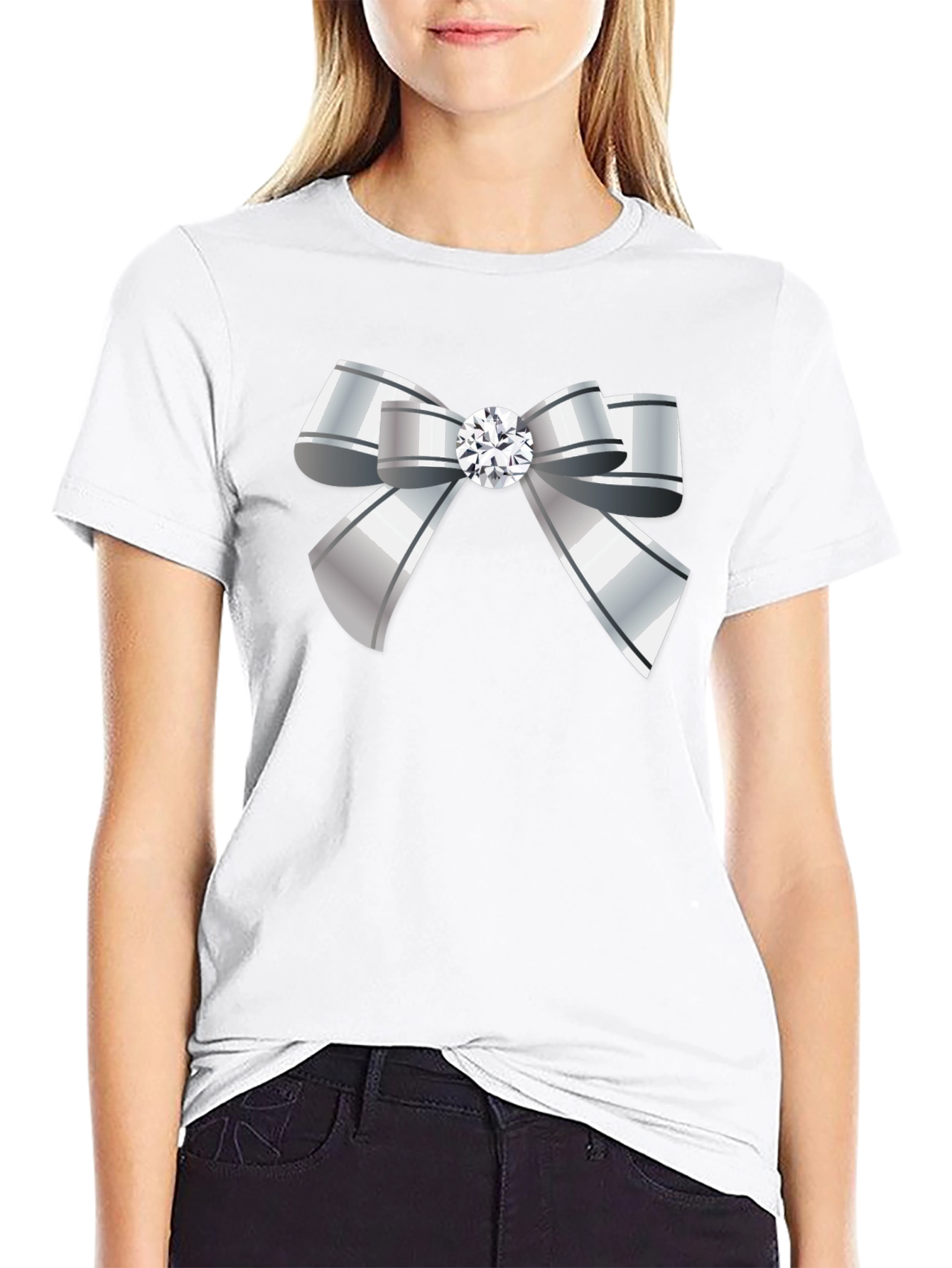 Bow Tie Graphic Tee - Elegant Style