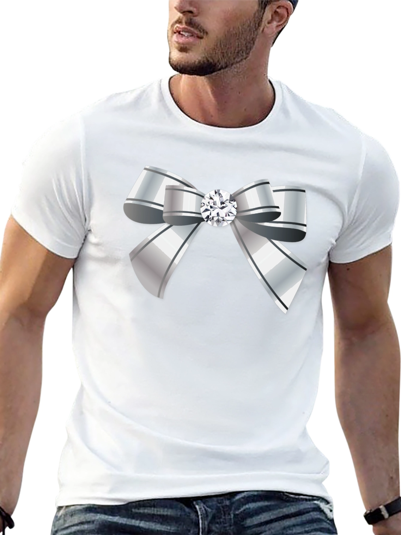Bow Tie Graphic Tee - Elegant Style