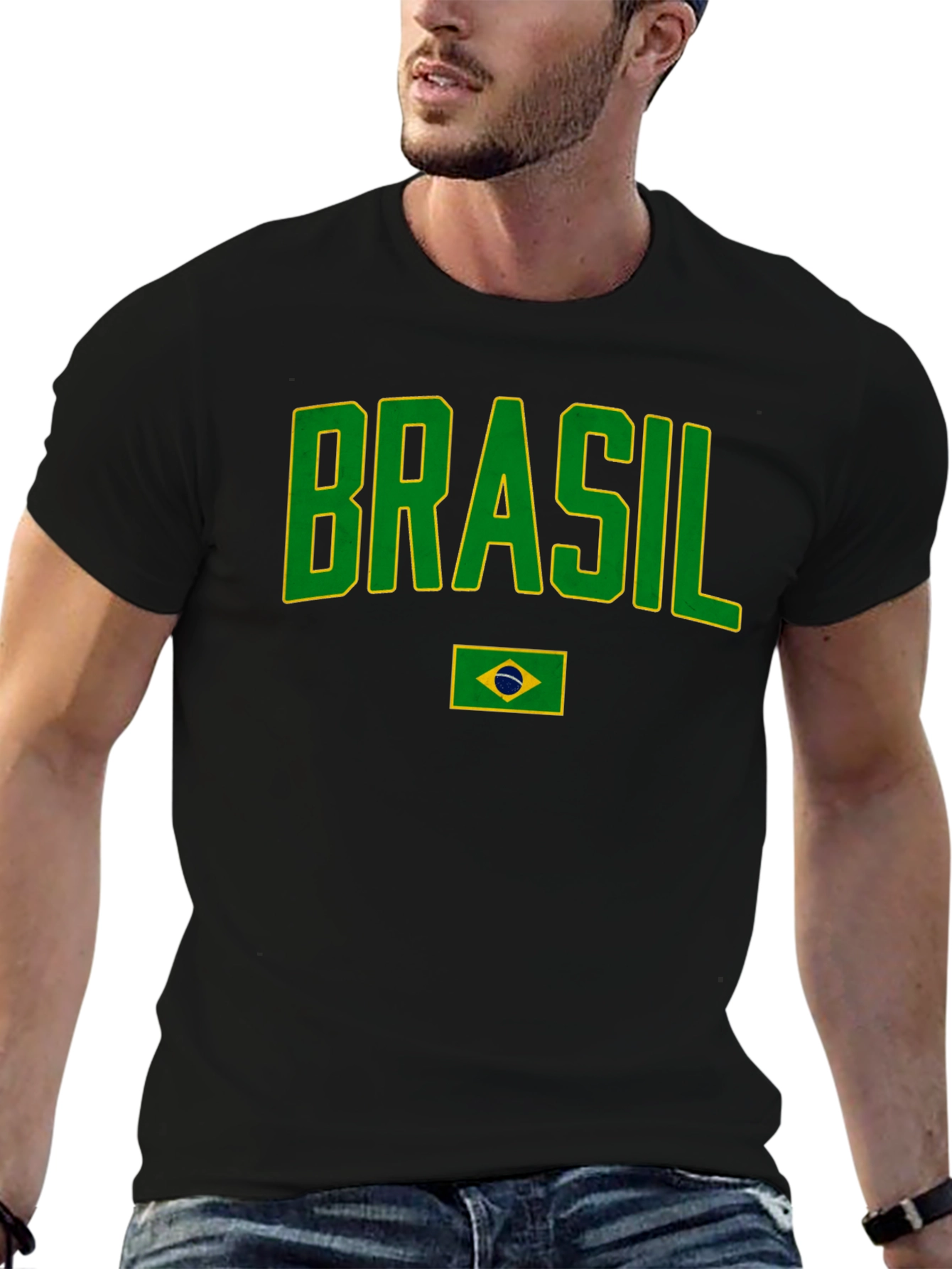 Brasil T-Shirt - Green & Yellow Graphic Tee
