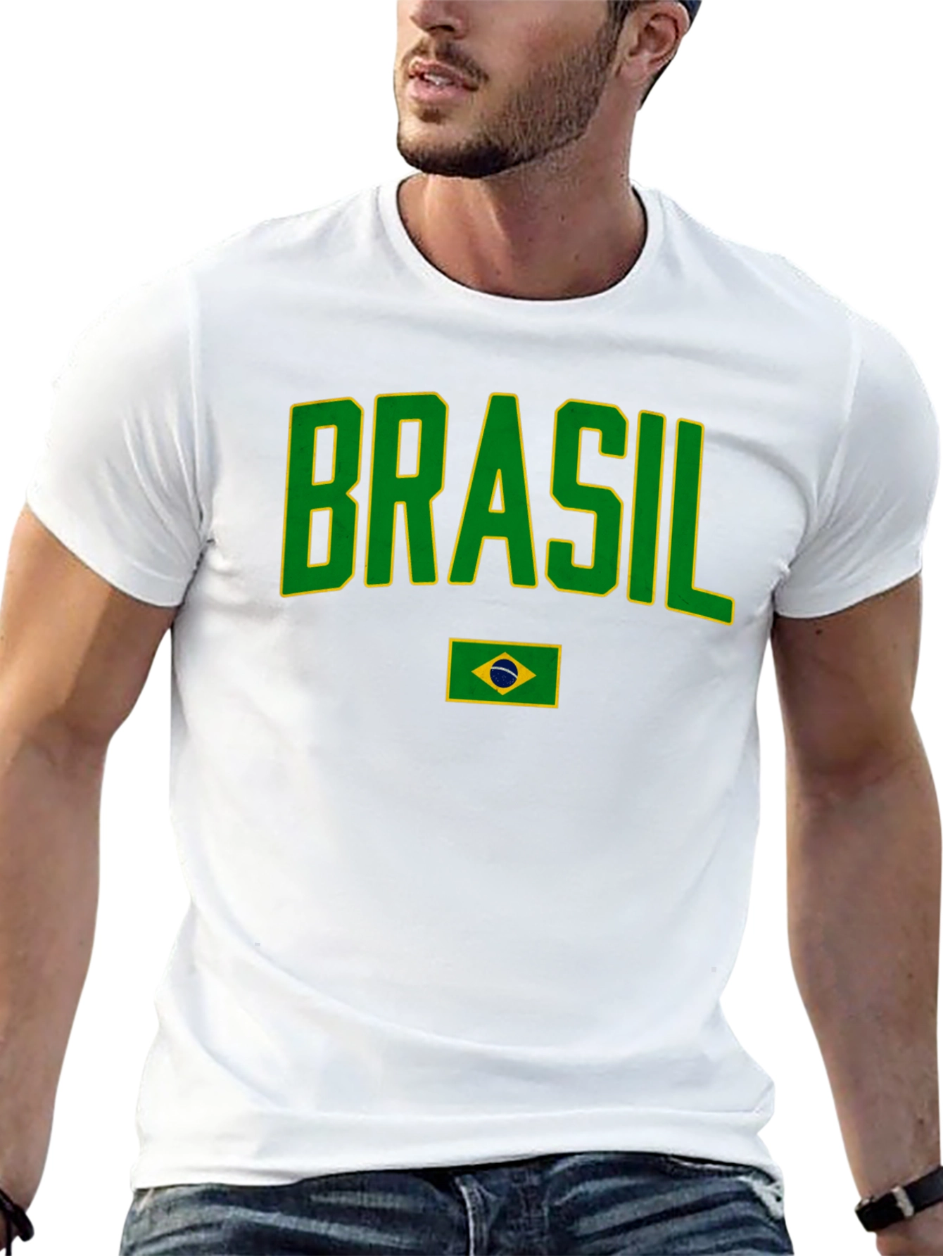 Brasil T-Shirt - Green & Yellow Graphic Tee