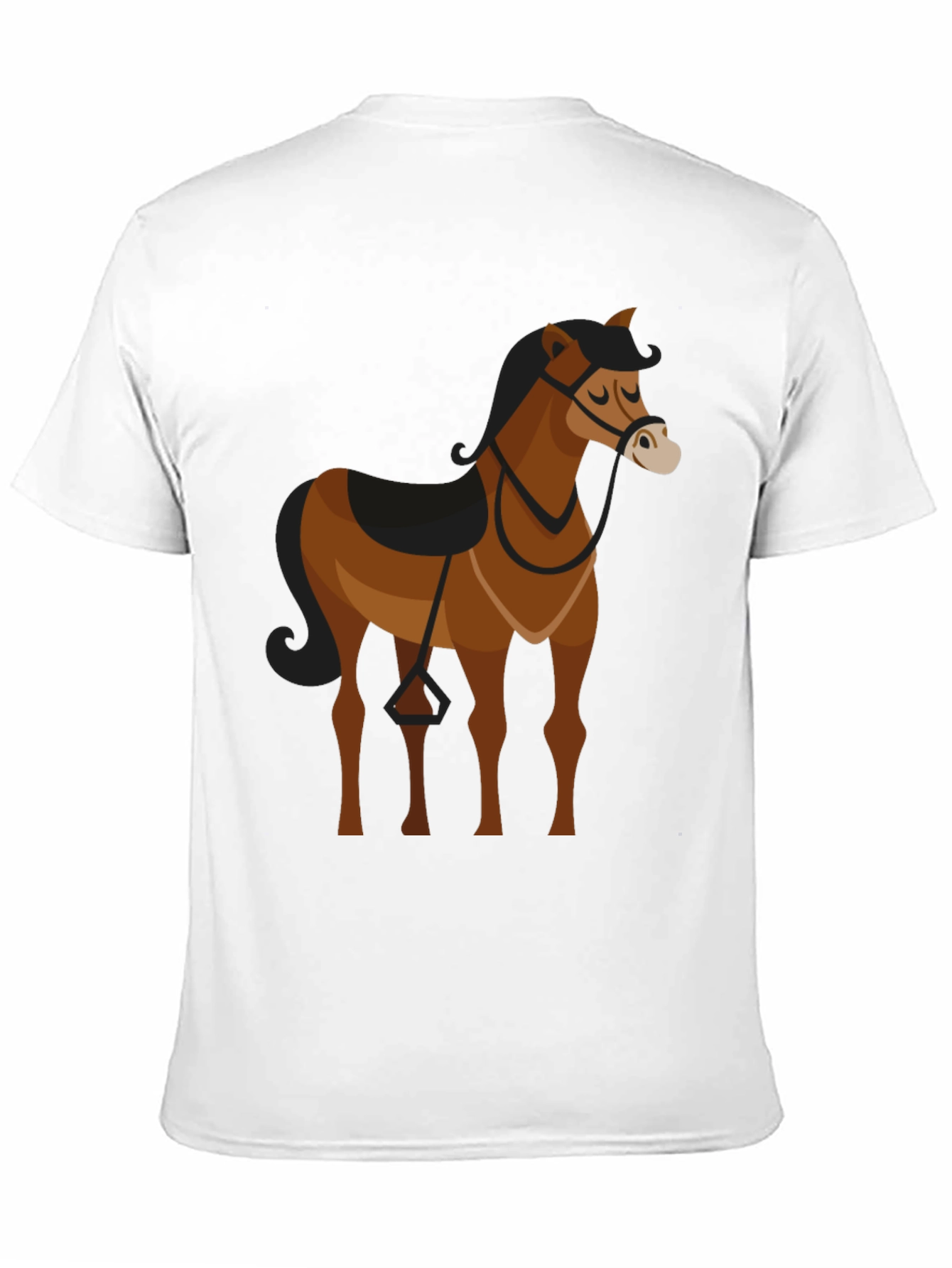 Black T-Shirt with Brown Horse Graphic