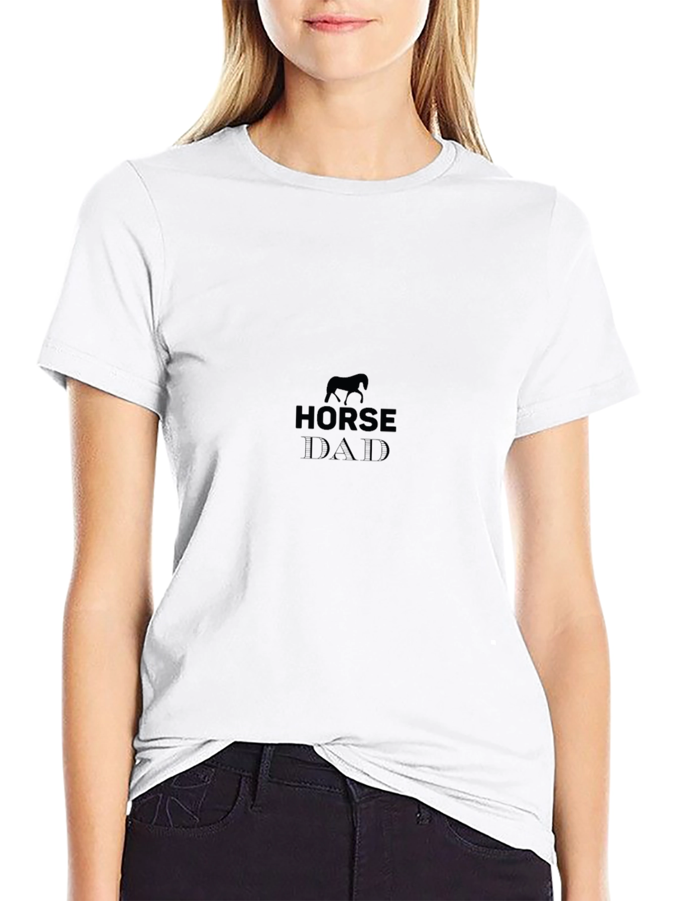 Horse Dad Graphic T-Shirt - Black