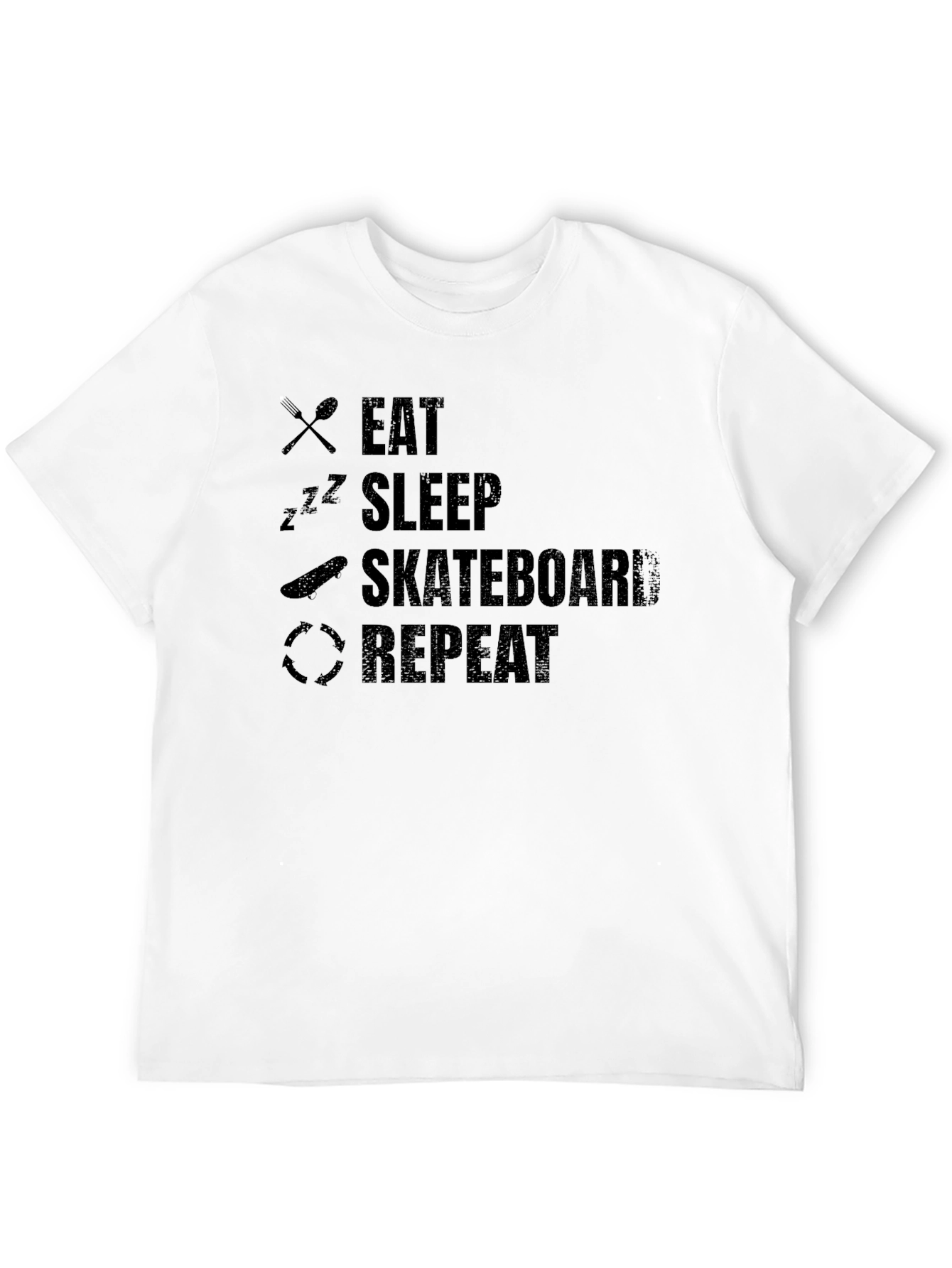 Eat Sleep Skateboard Repeat Black T-Shirt