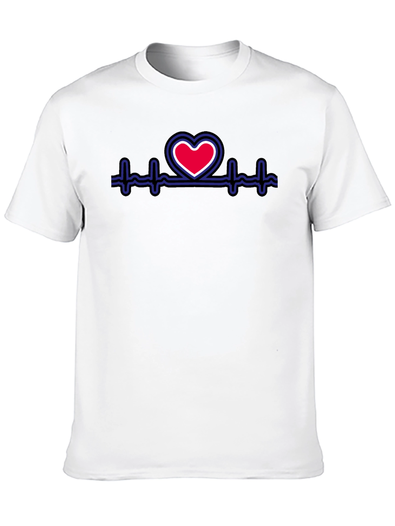 Heartbeat Heart Graphic Tee - Stylish Black T-Shirt
