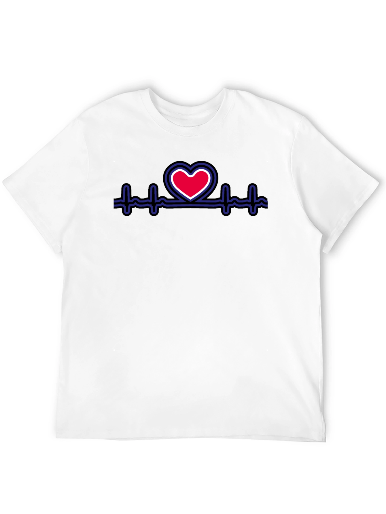 Heartbeat Heart Graphic Tee - Stylish Black T-Shirt